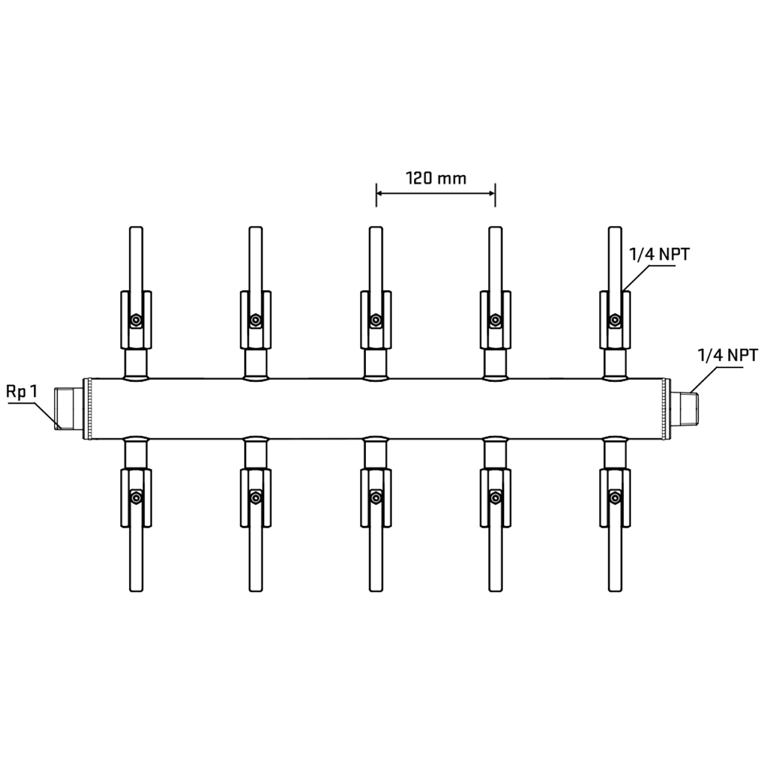 M510B090740 Manifolds Stainless Steel Double Sided