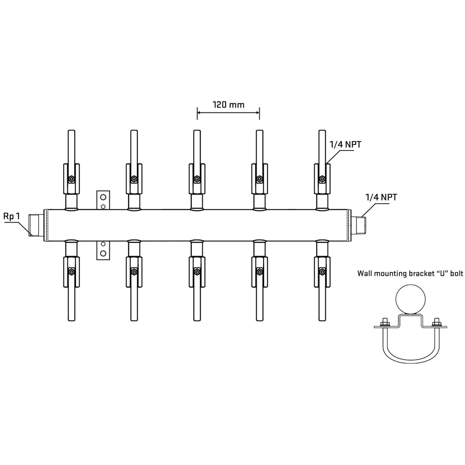 M510B090741 Manifolds Stainless Steel Double Sided