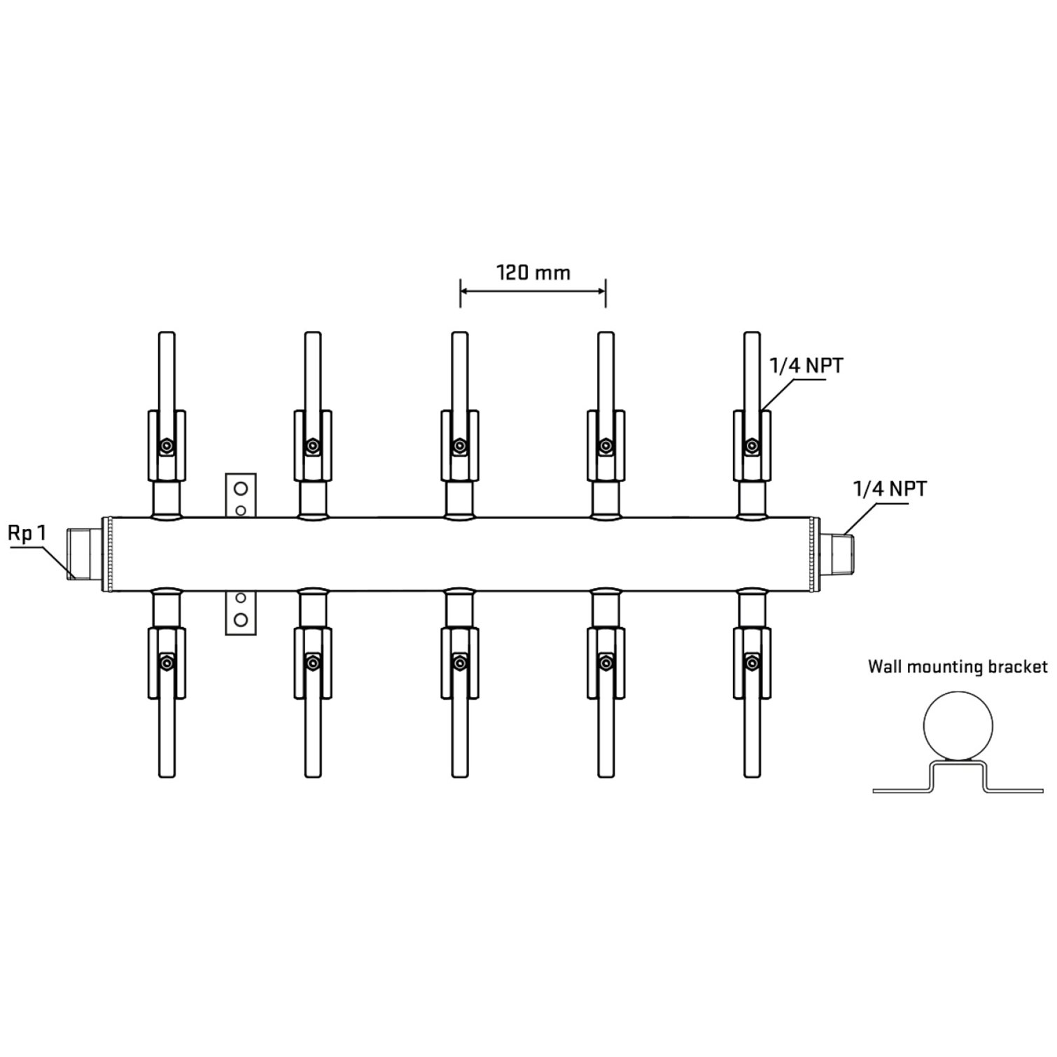 M510B090742 Manifolds Stainless Steel Double Sided
