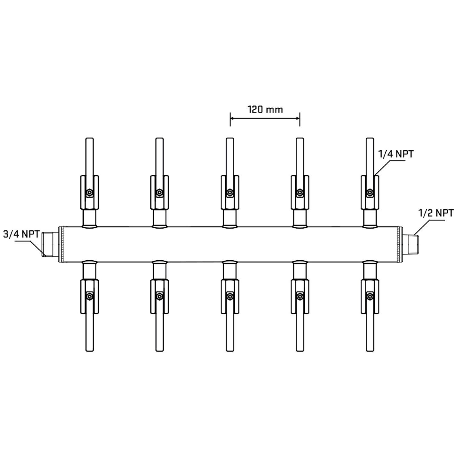 M510B091030 Manifolds Stainless Steel Double Sided