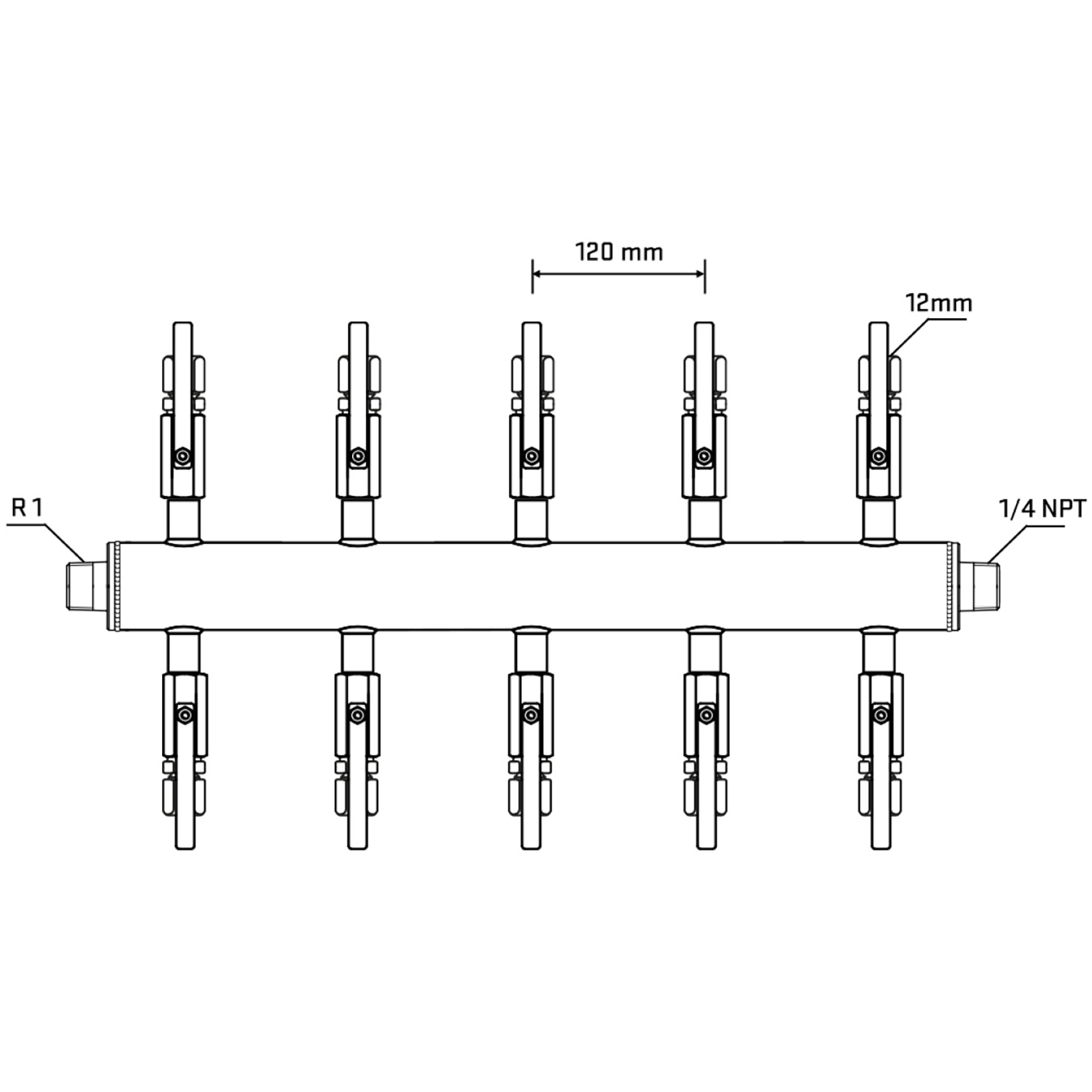 M510B100540 Manifolds Stainless Steel Double Sided
