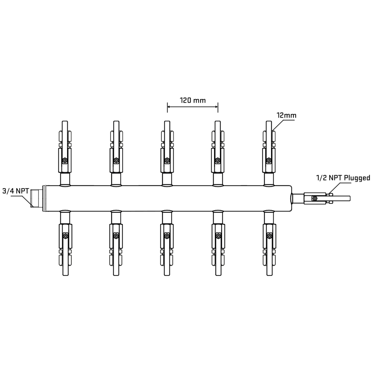 M510B101010 Manifolds Stainless Steel Double Sided