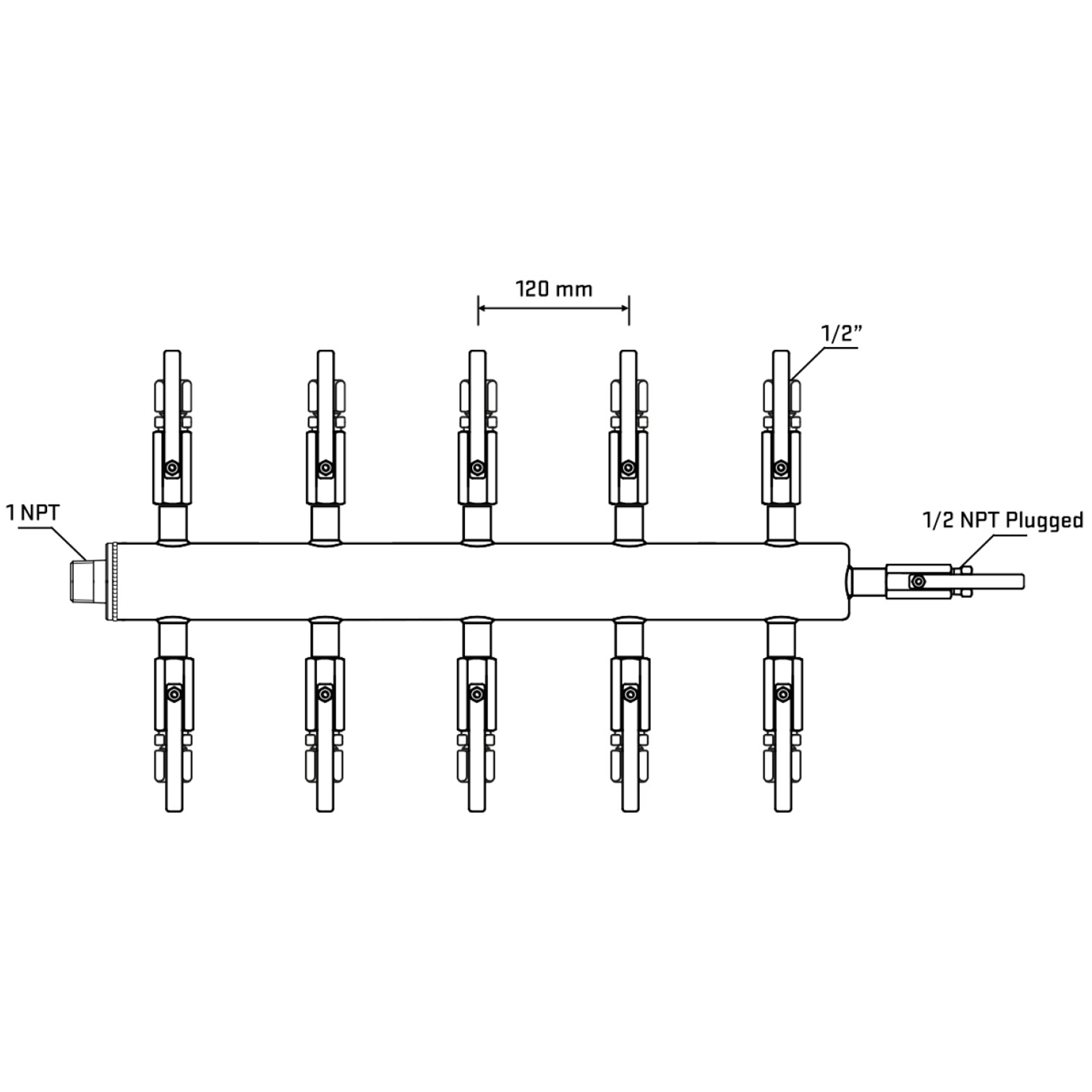 M510B120910 Manifolds Stainless Steel Double Sided