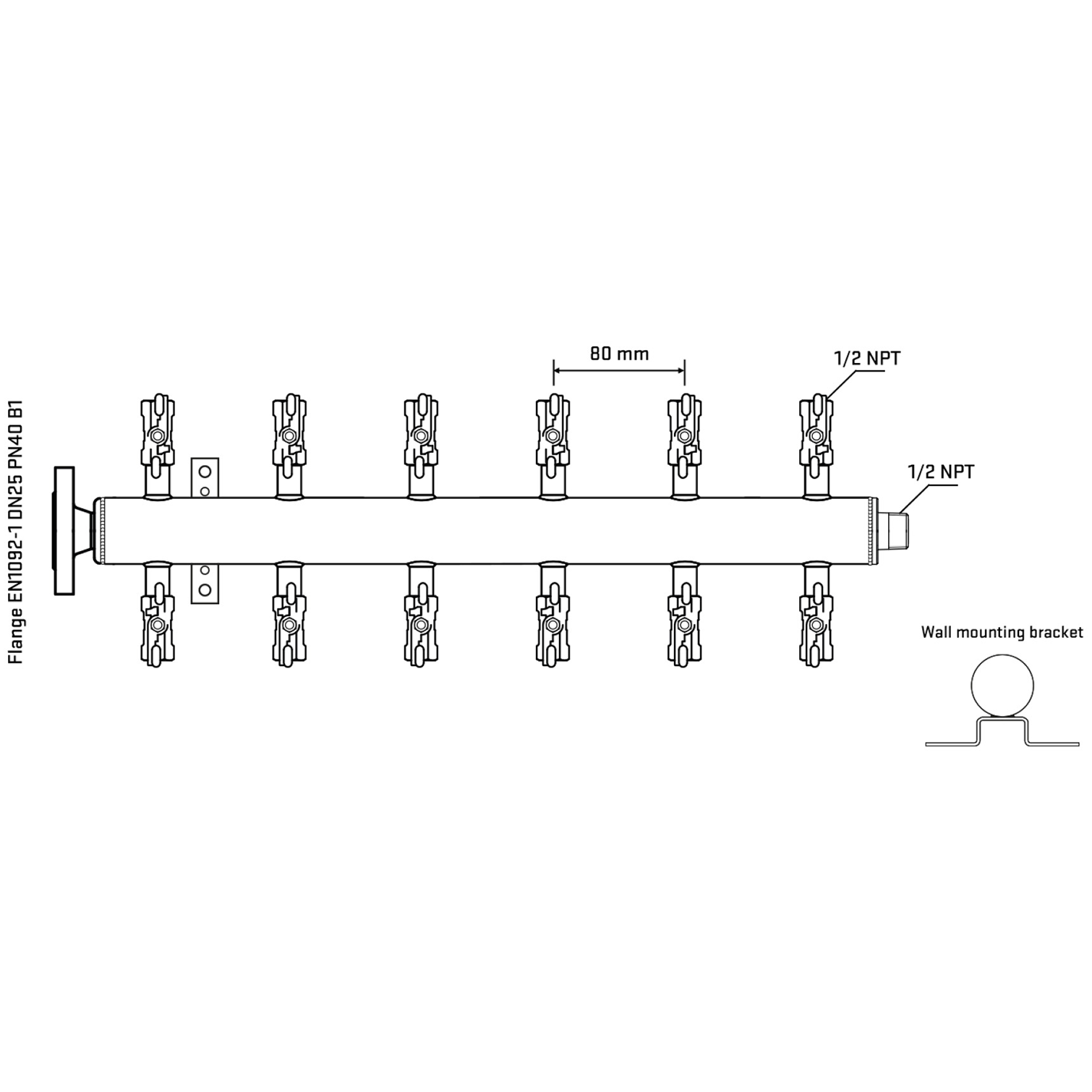 M512A010332 Manifolds Stainless Steel Double Sided