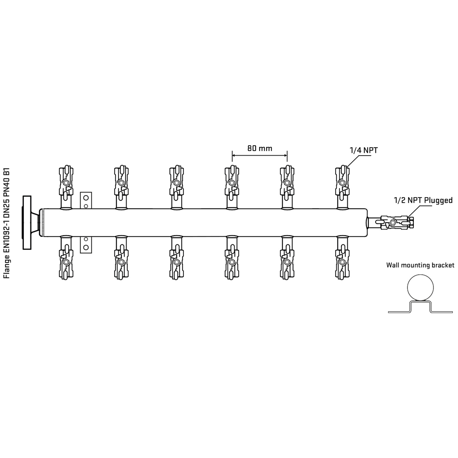 M512A020312 Manifolds Stainless Steel Double Sided