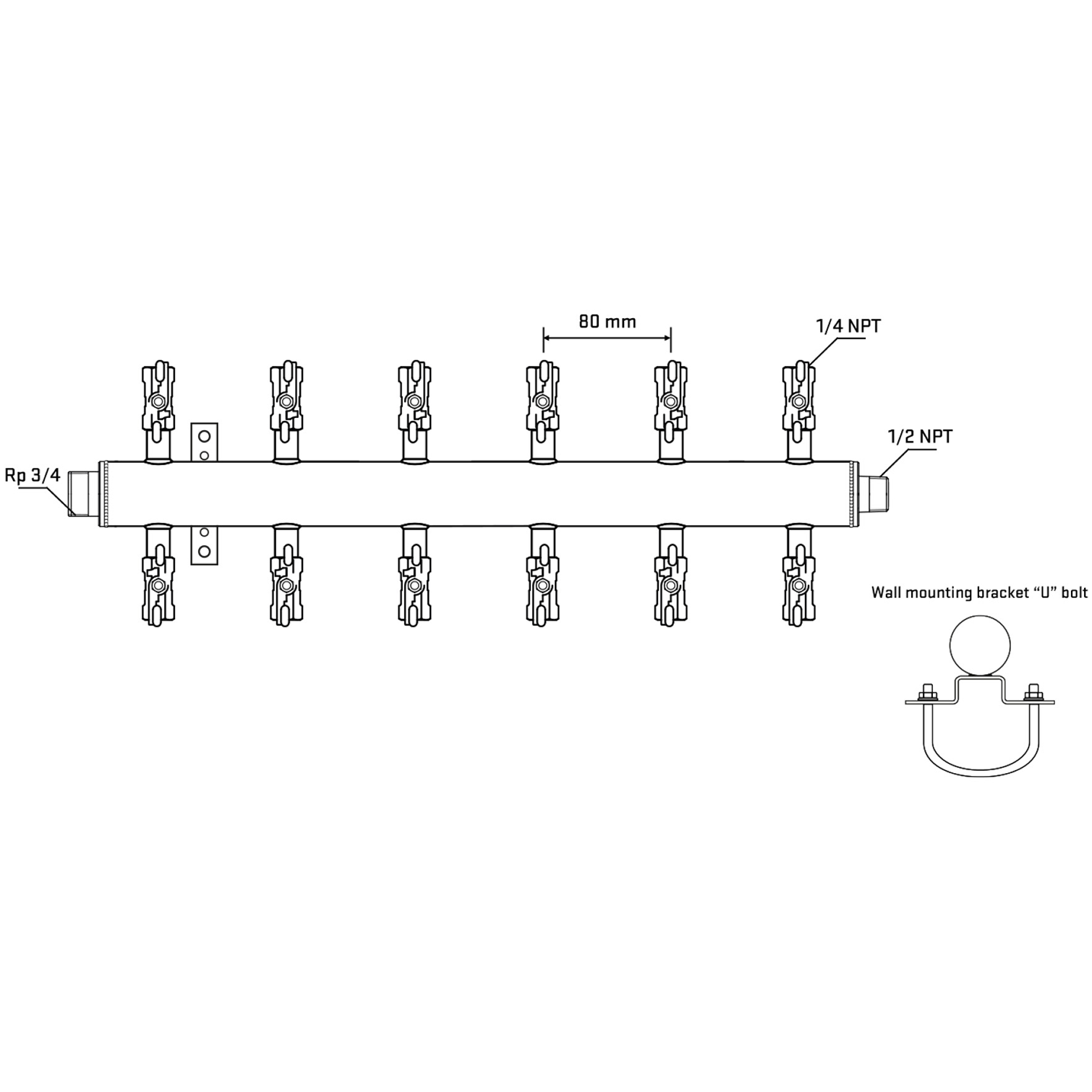 M512A020631 Manifolds Stainless Steel Double Sided