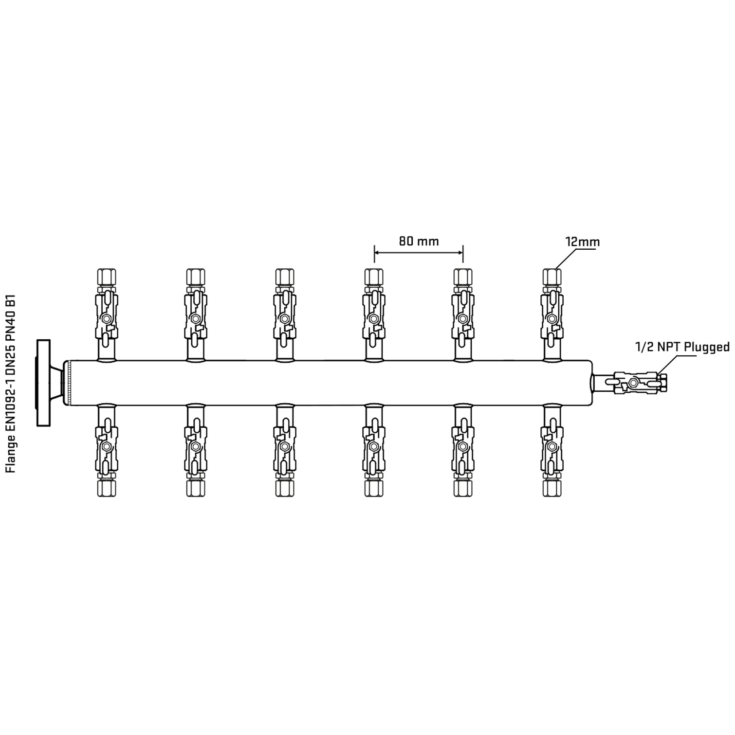 M512A030310 Manifolds Stainless Steel Double Sided