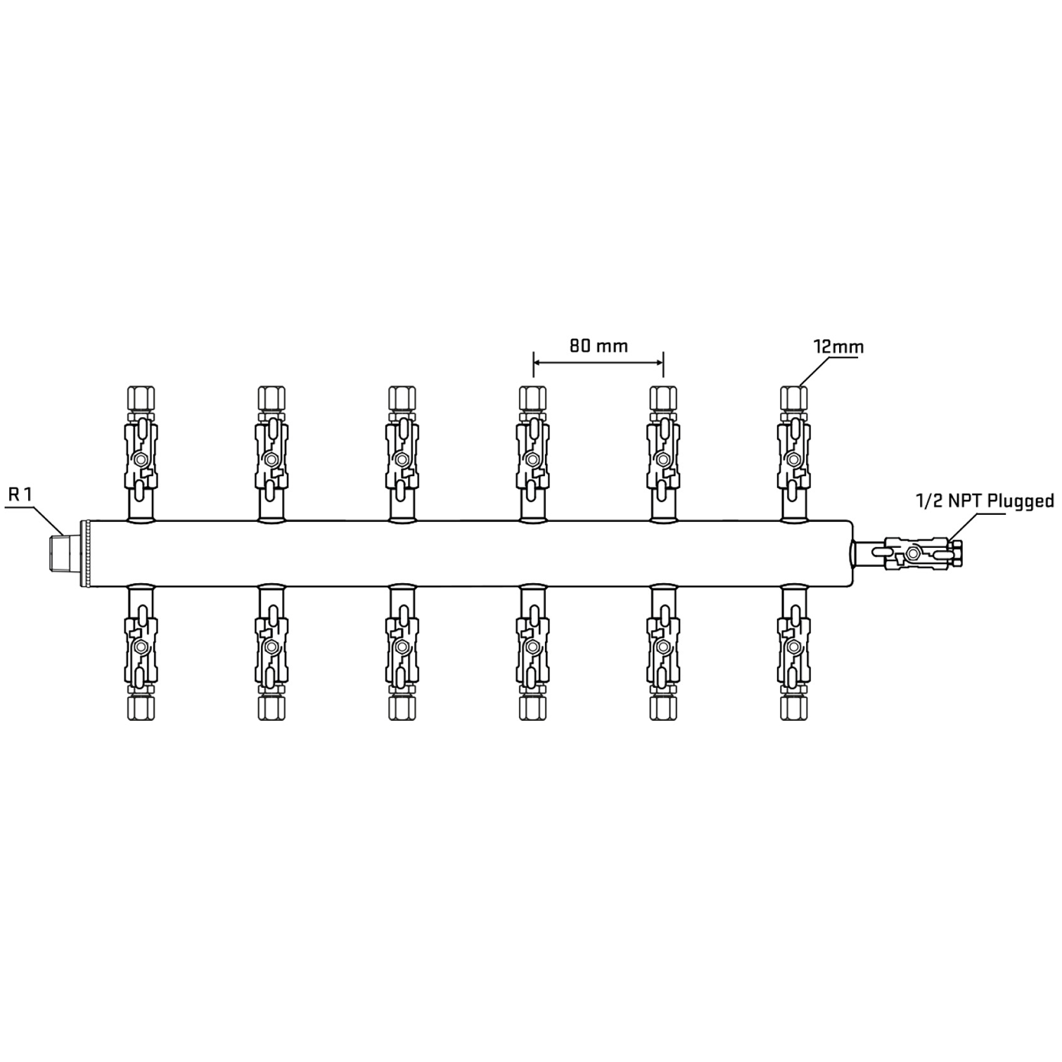 M512A030510 Manifolds Stainless Steel Double Sided