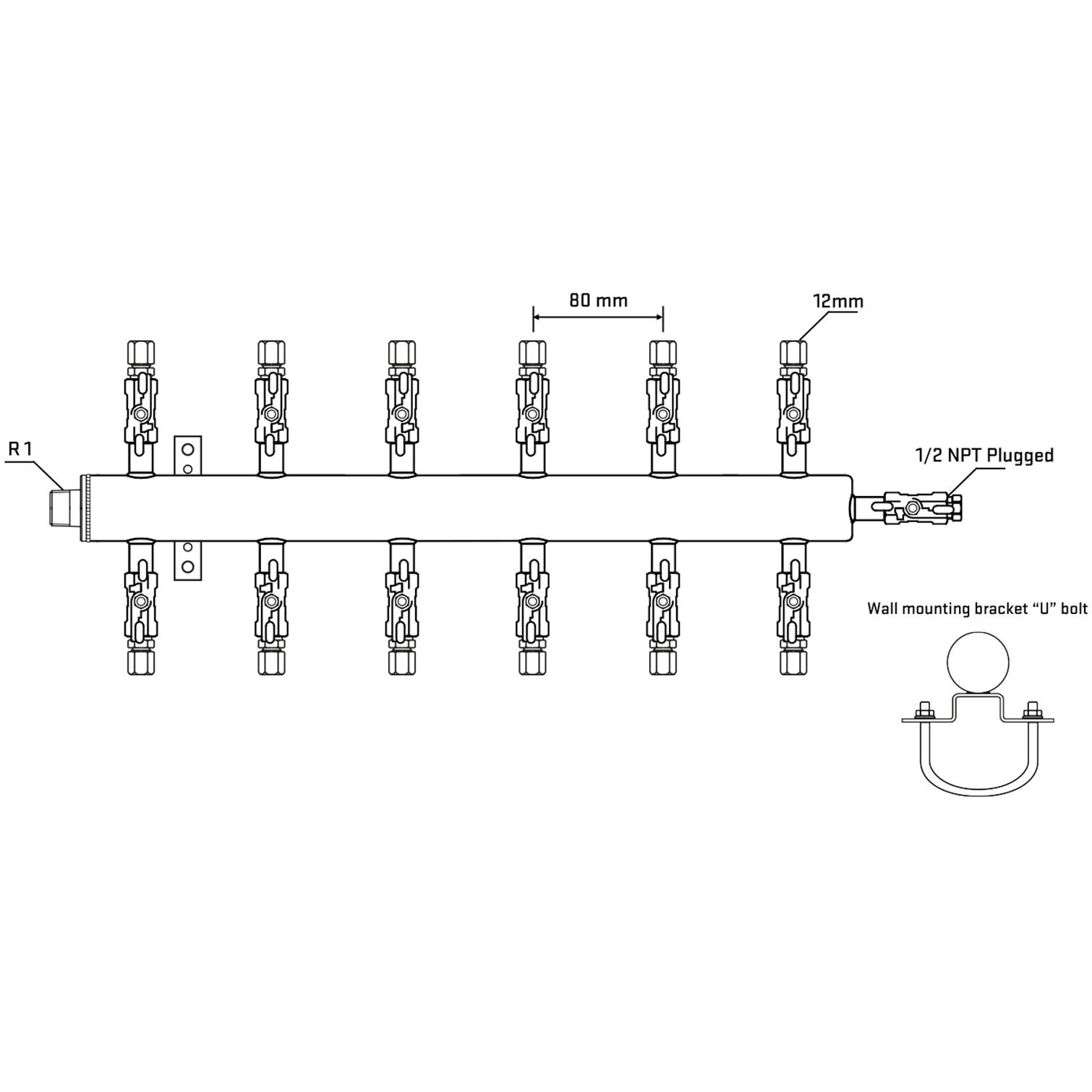 M512A030511 Manifolds Stainless Steel Double Sided