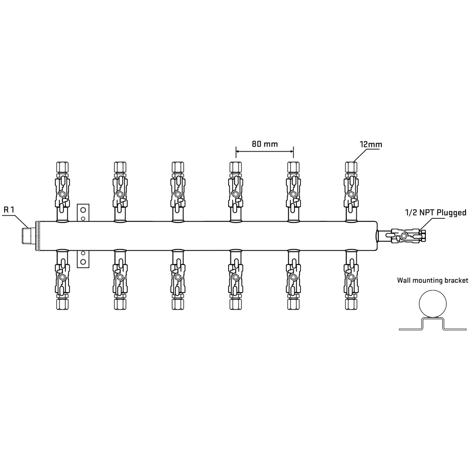 M512A030512 Manifolds Stainless Steel Double Sided