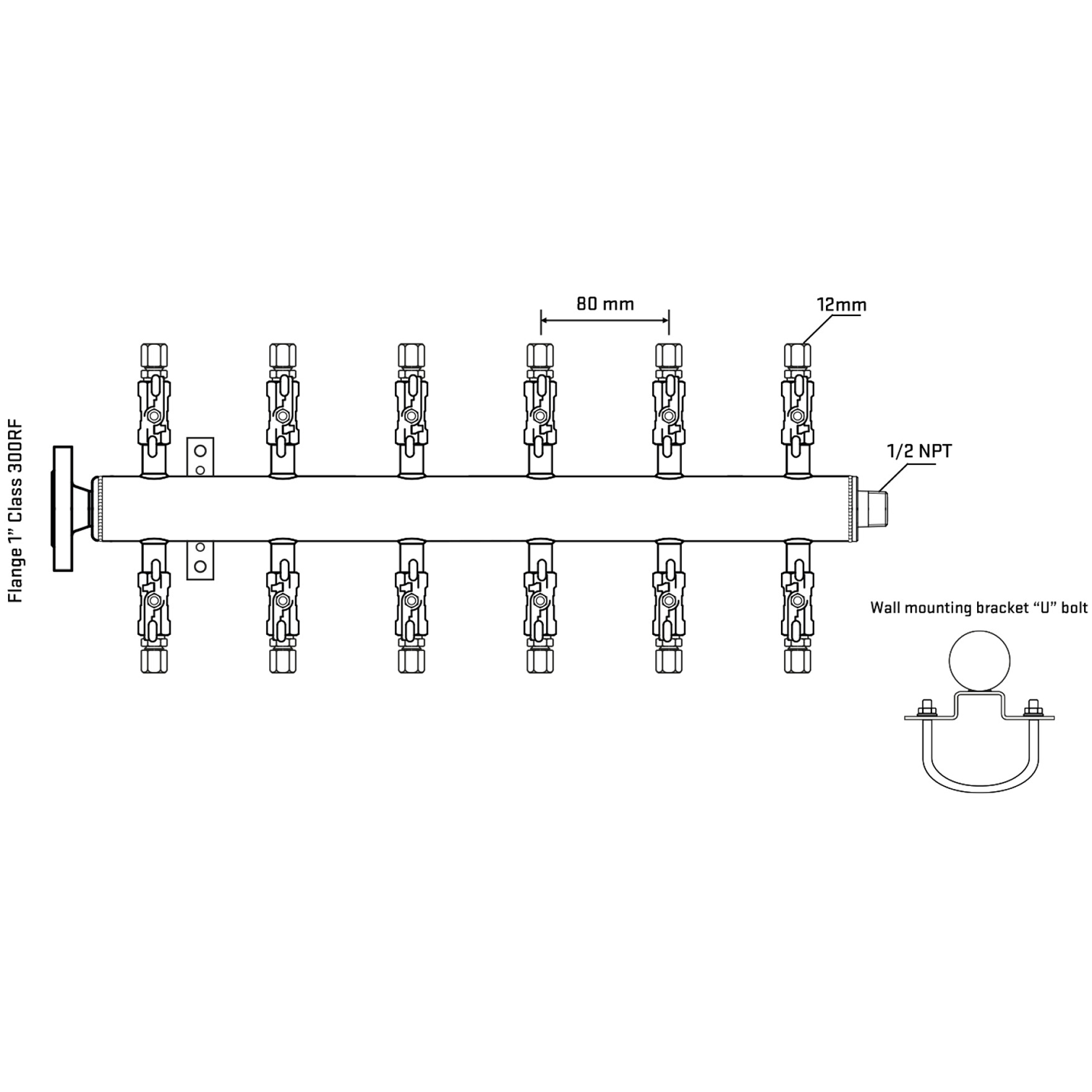 M512A040231 Manifolds Stainless Steel Double Sided