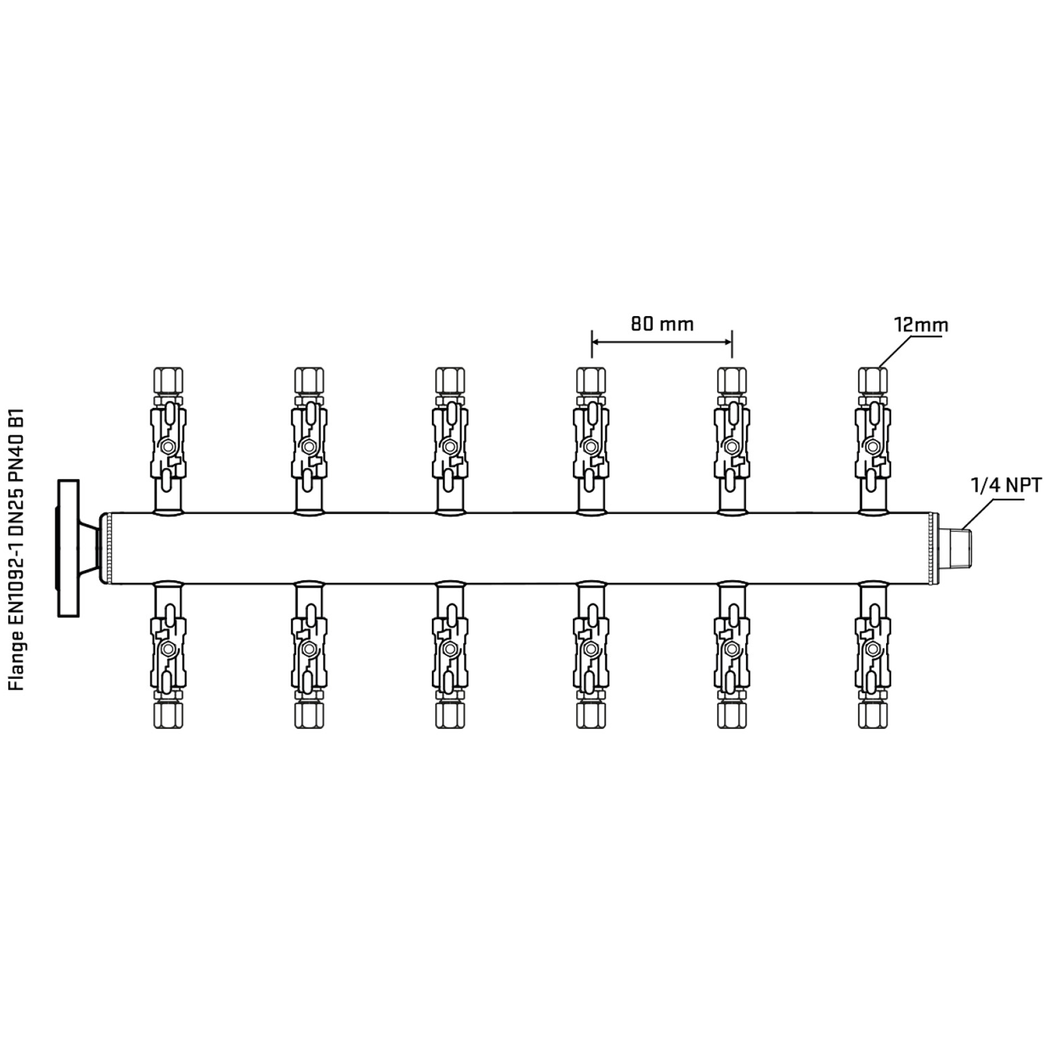 M512A040340 Manifolds Stainless Steel Double Sided