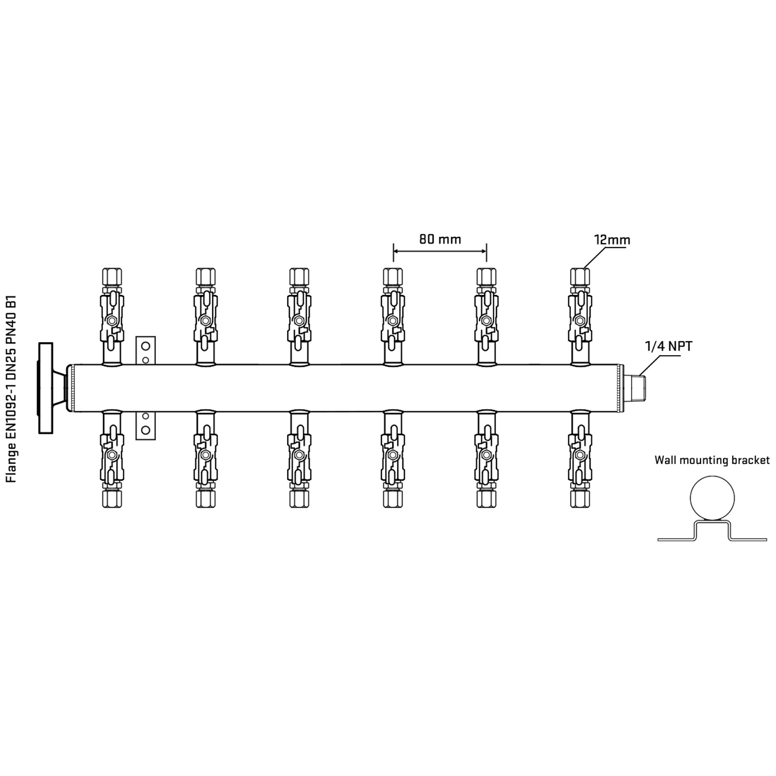 M512A040342 Manifolds Stainless Steel Double Sided