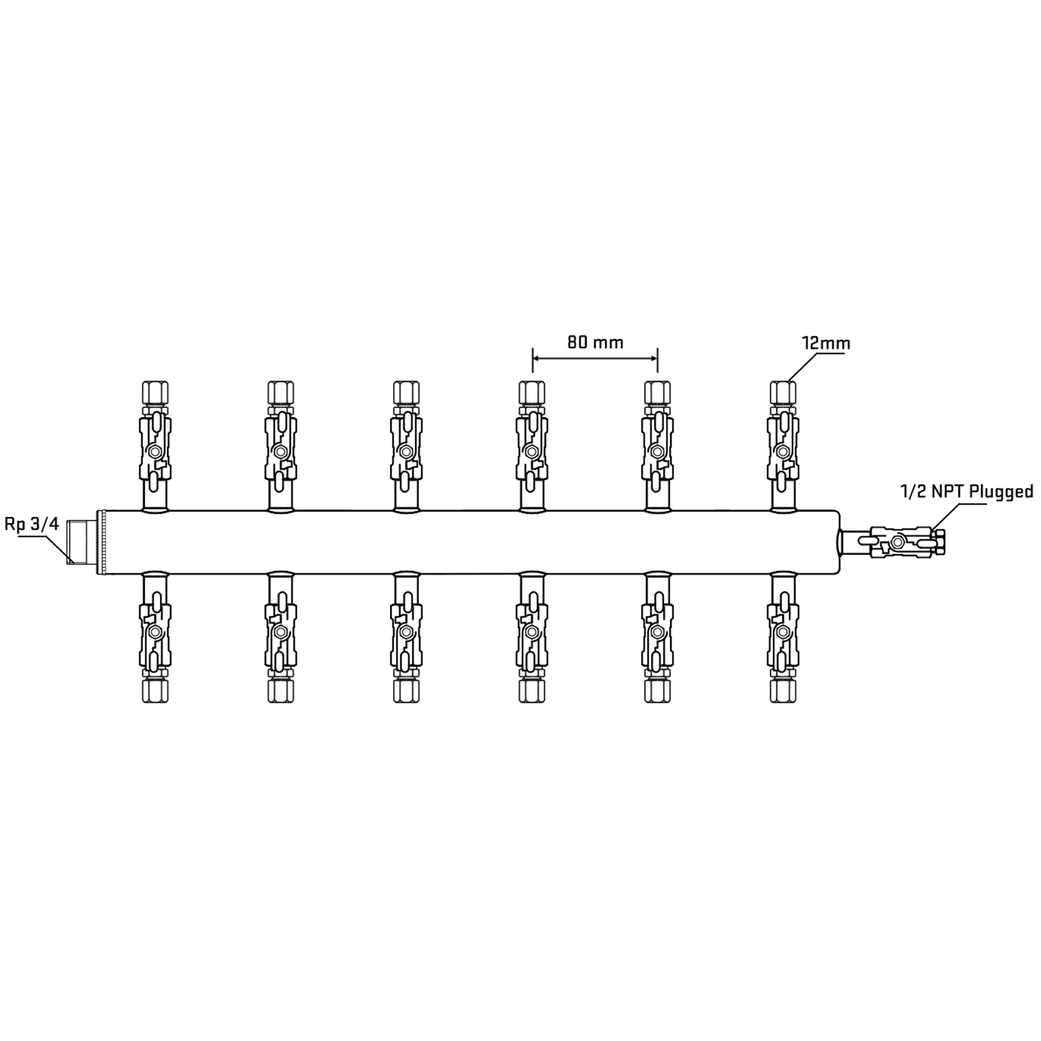 M512A040610 Manifolds Stainless Steel Double Sided