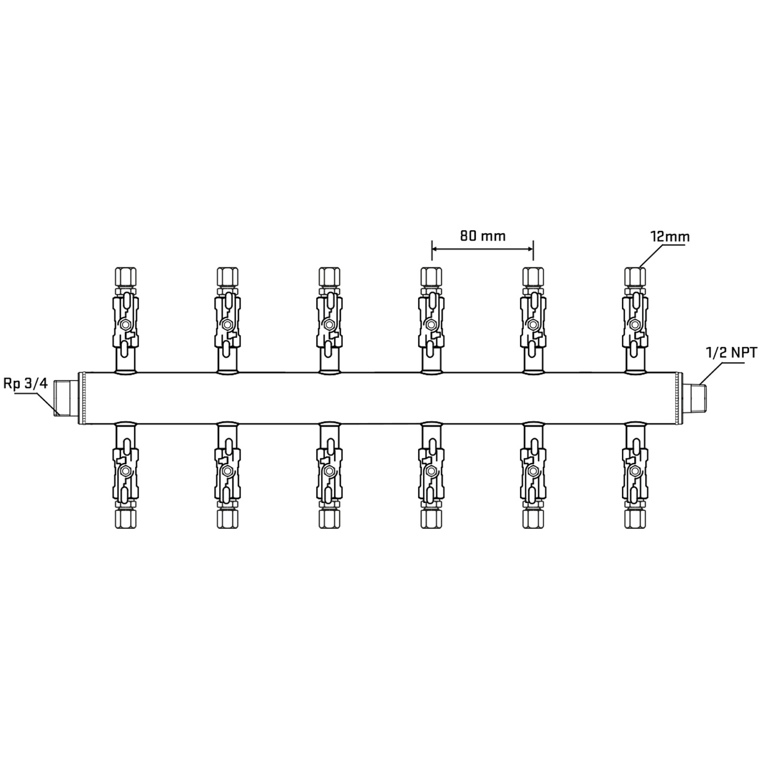M512A040630 Manifolds Stainless Steel Double Sided