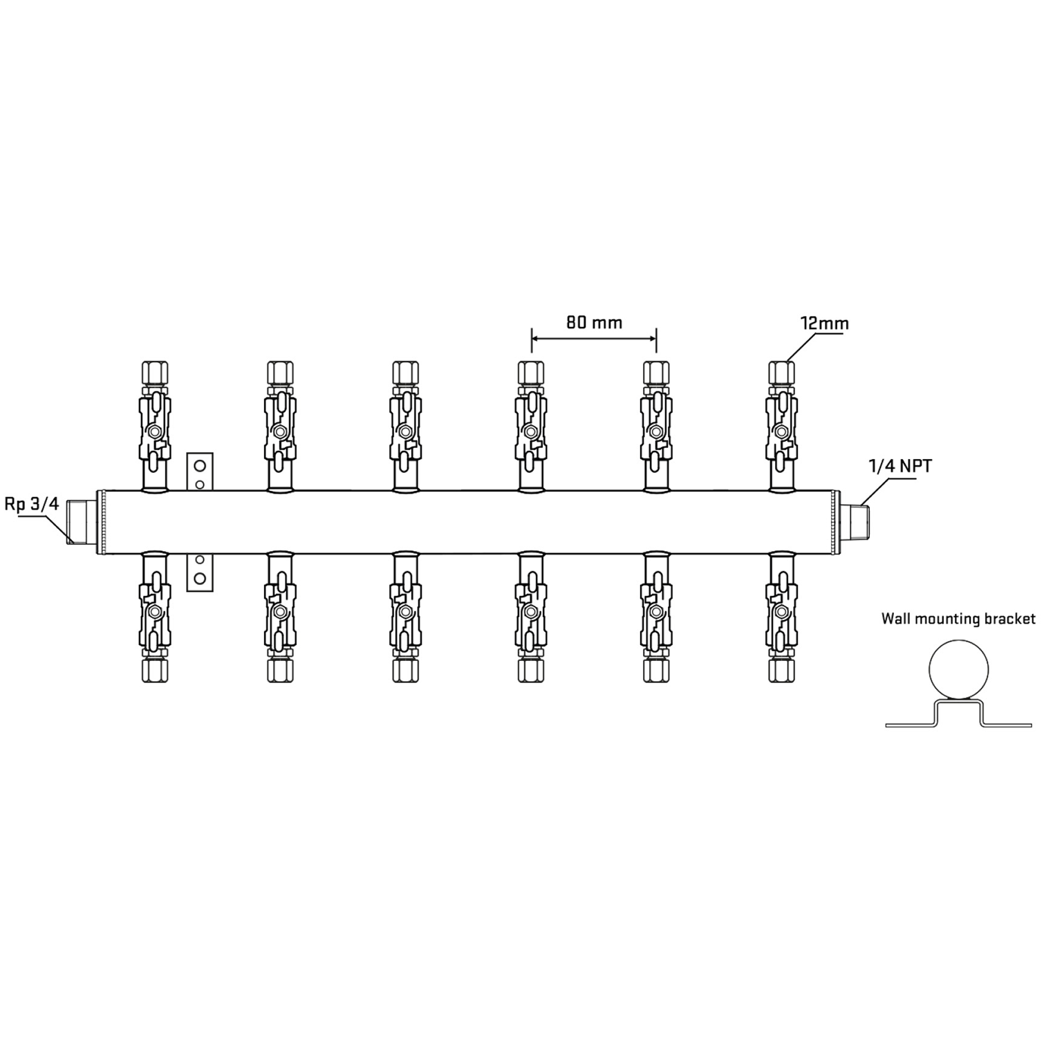 M512A040642 Manifolds Stainless Steel Double Sided
