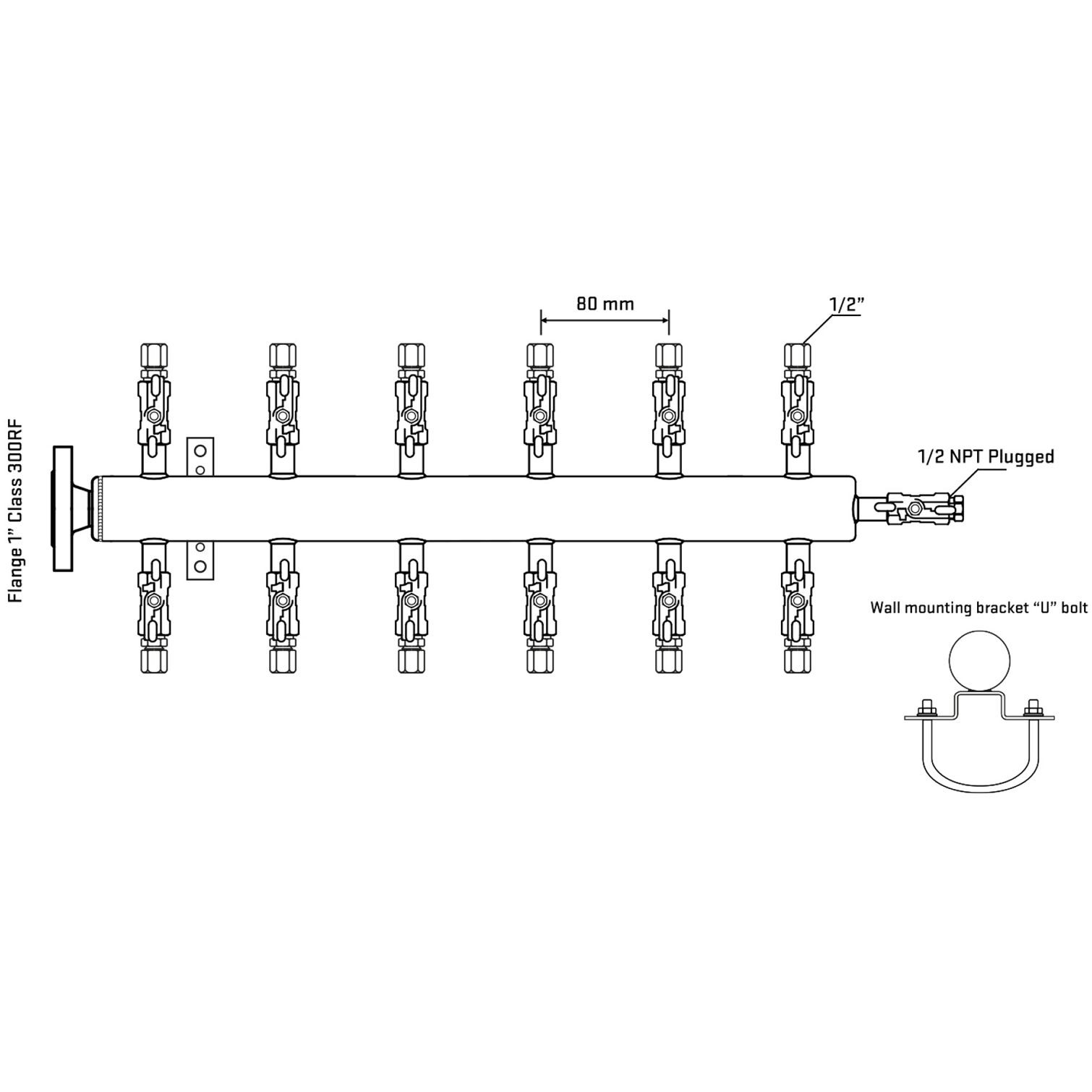 M512A050211 Manifolds Stainless Steel Double Sided