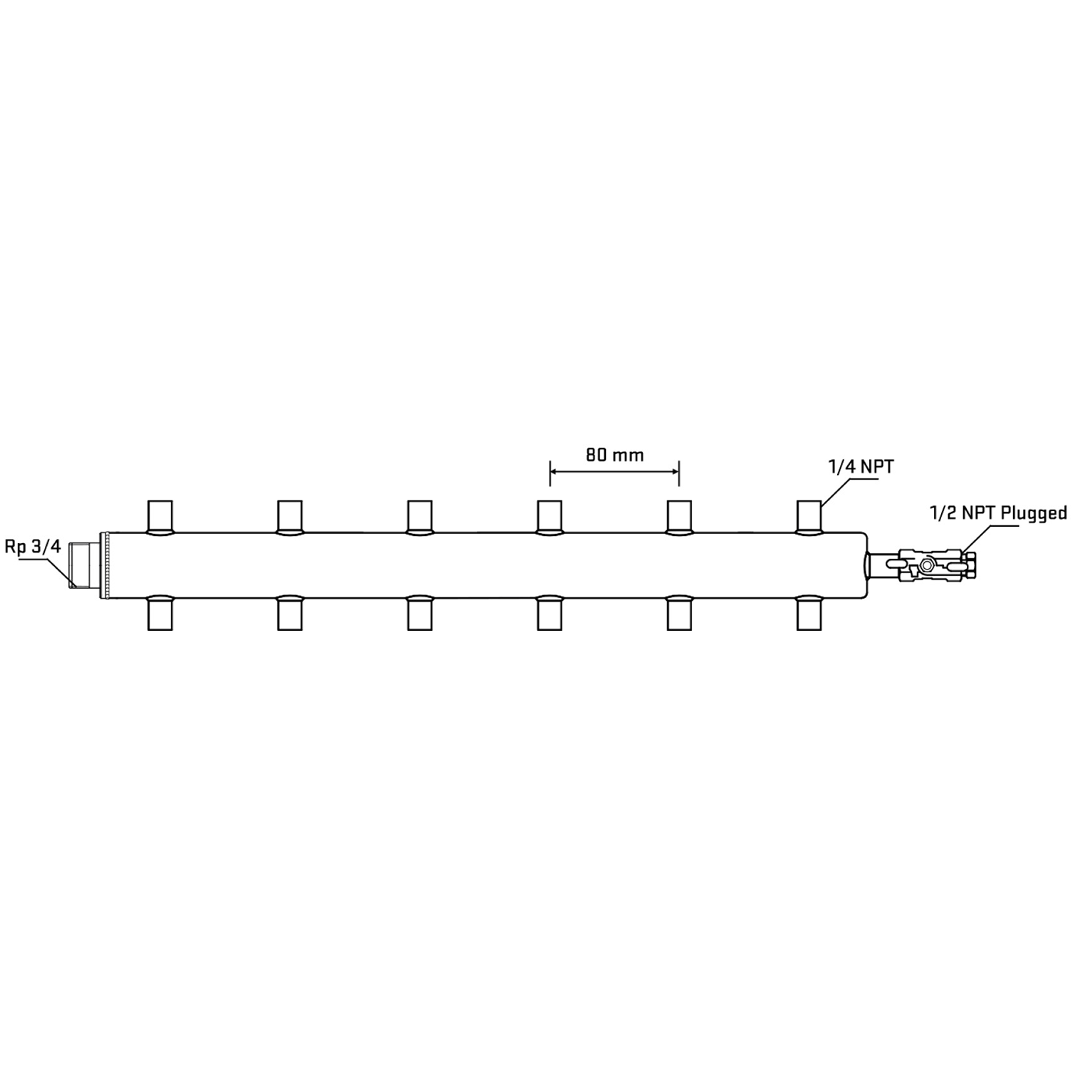 M512A070610 Manifolds Stainless Steel Double Sided