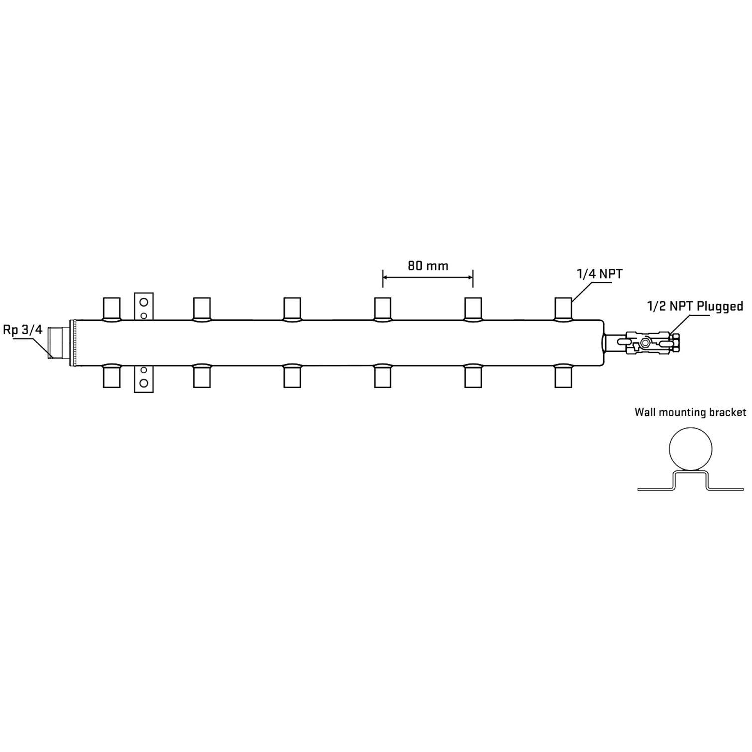 M512A070612 Manifolds Stainless Steel Double Sided