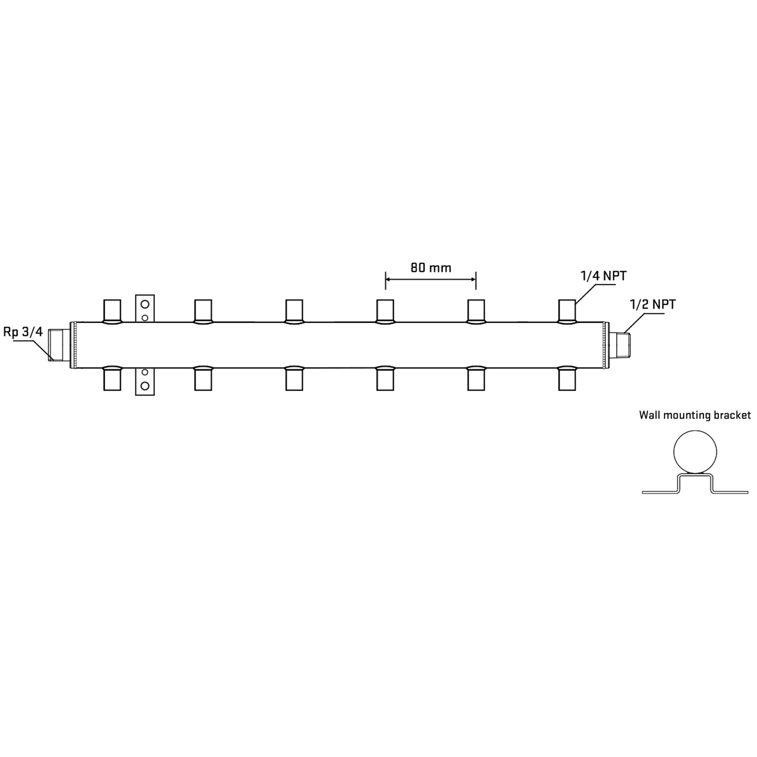 M512A070632 Manifolds Stainless Steel Double Sided