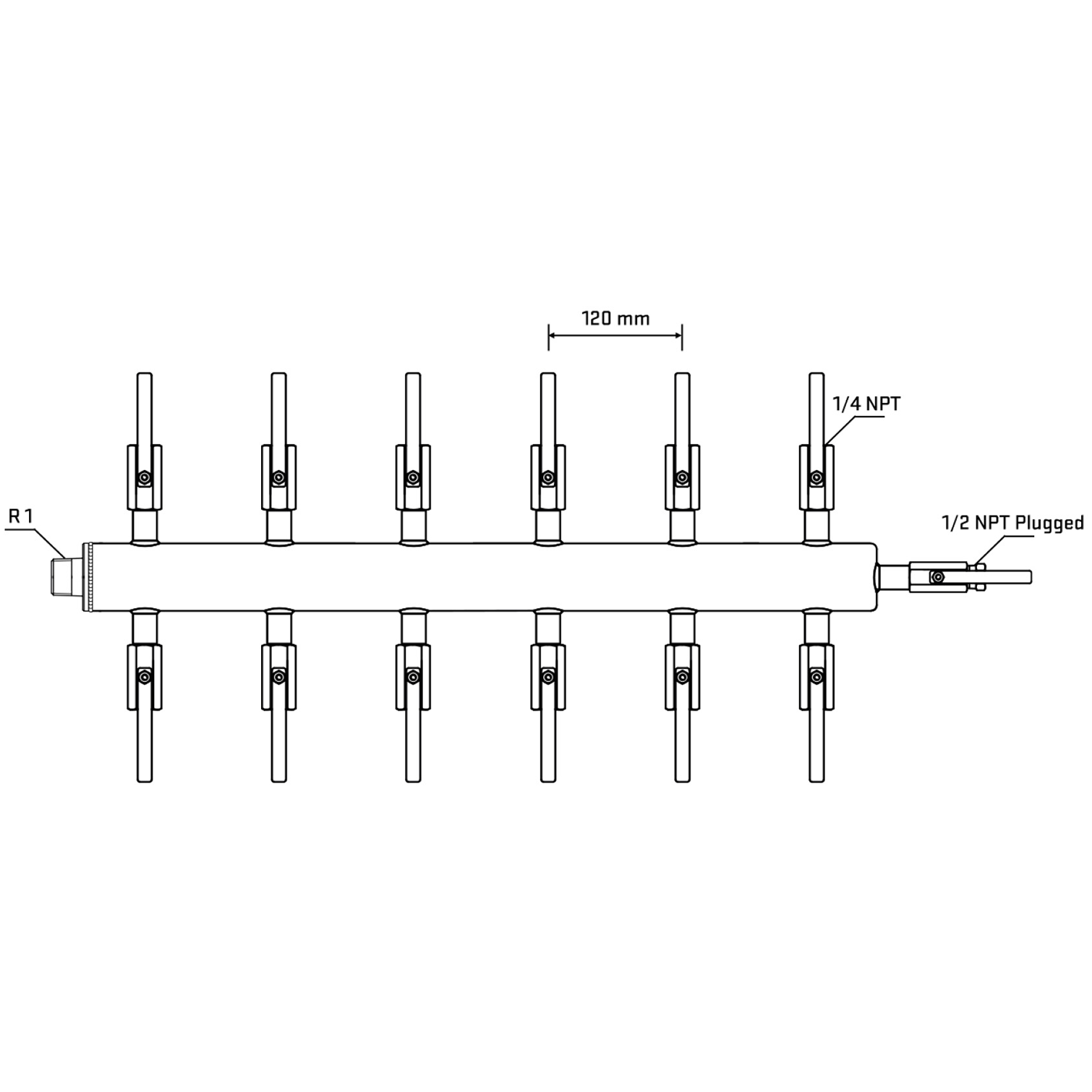 M512B090510 Manifolds Stainless Steel Double Sided