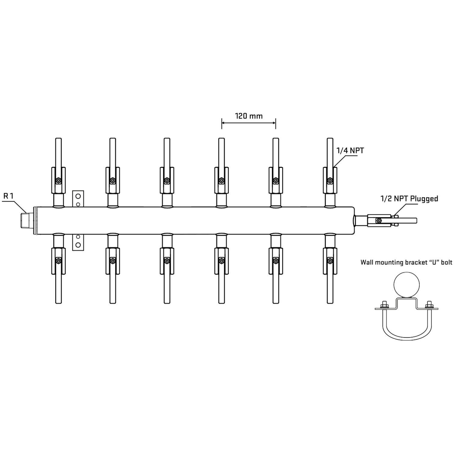 M512B090511 Manifolds Stainless Steel Double Sided