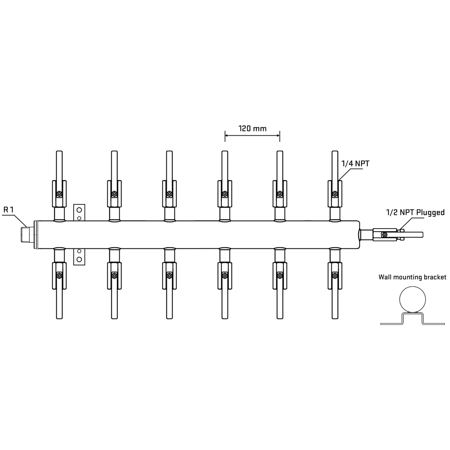 M512B090512 Manifolds Stainless Steel Double Sided