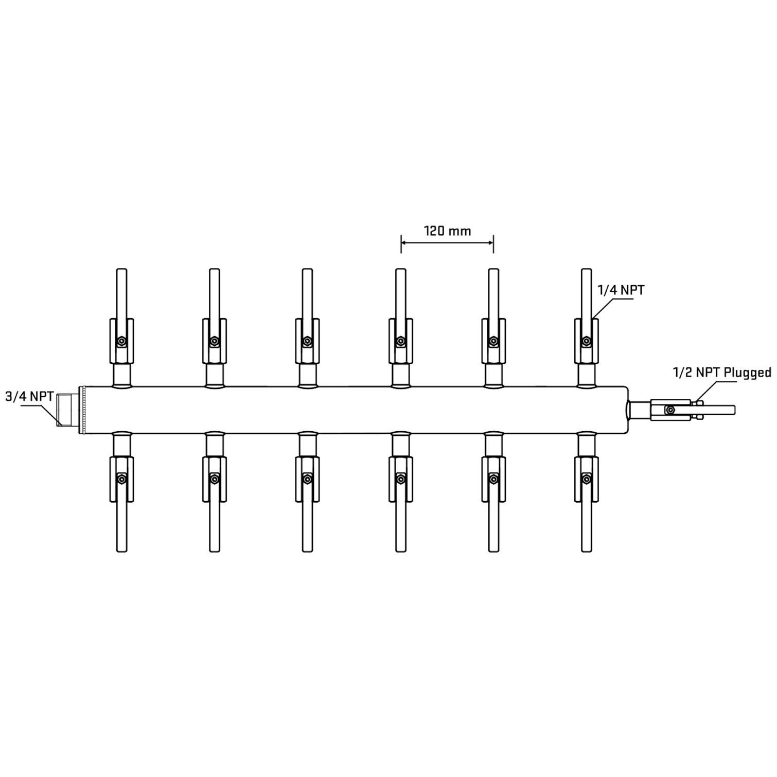 M512B091010 Manifolds Stainless Steel Double Sided