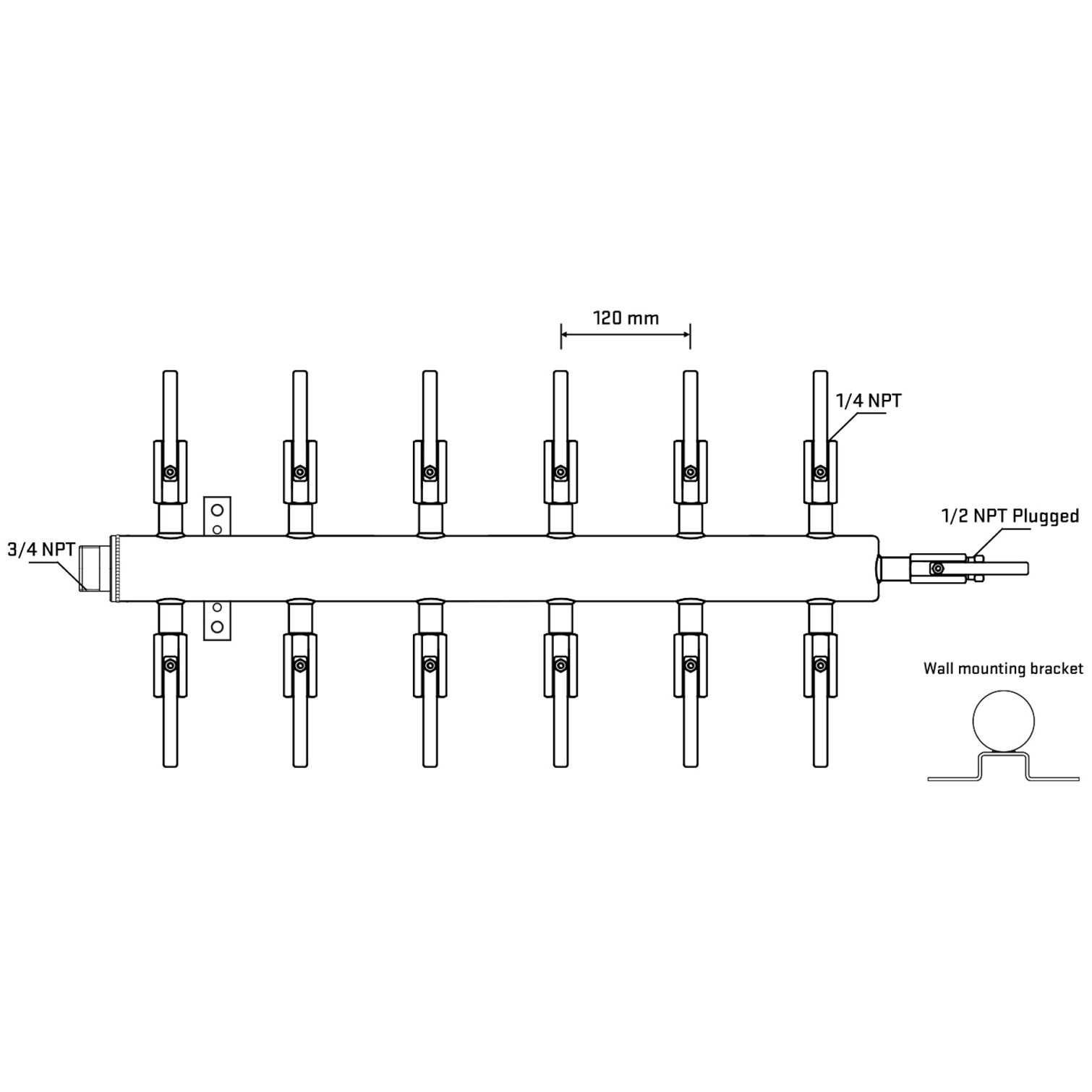 M512B091012 Manifolds Stainless Steel Double Sided