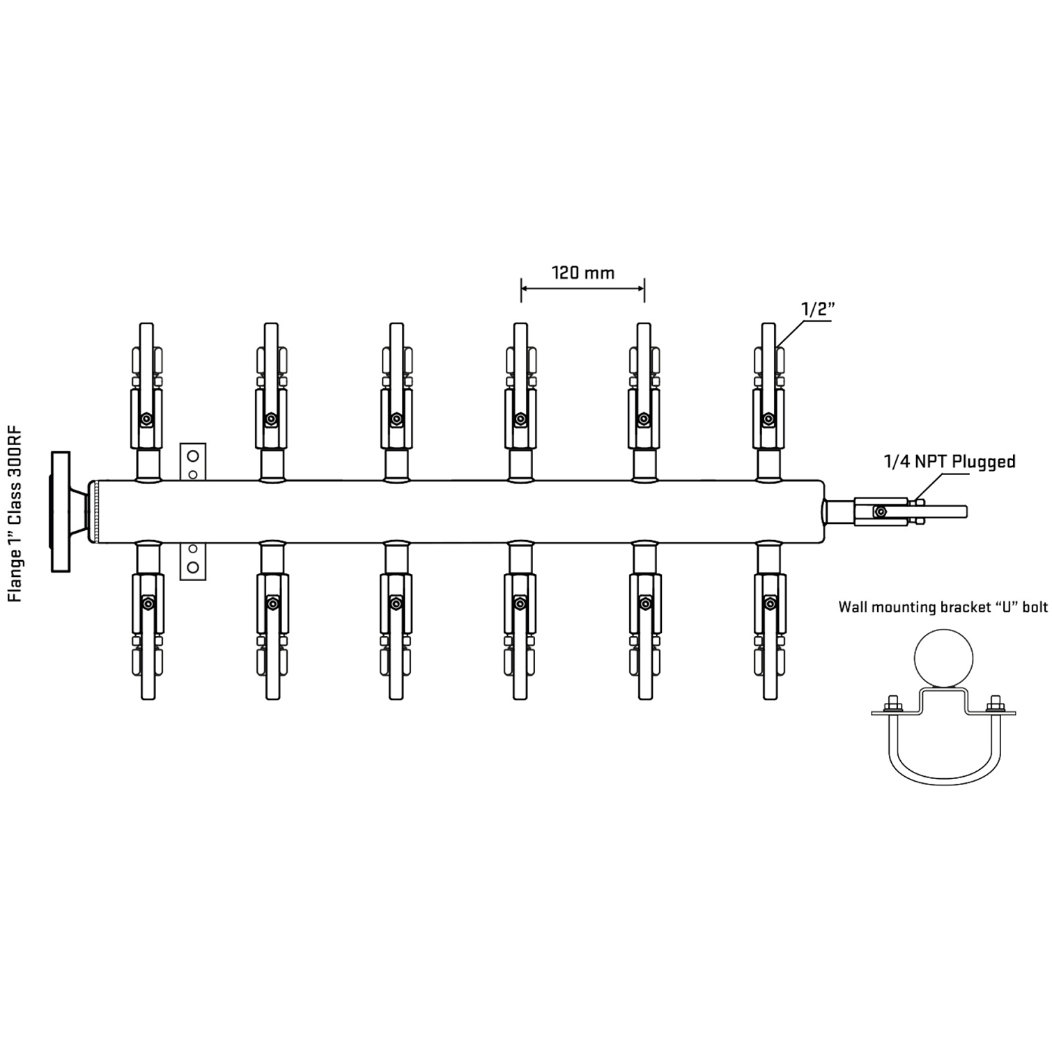 M512B120221 Manifolds Stainless Steel Double Sided