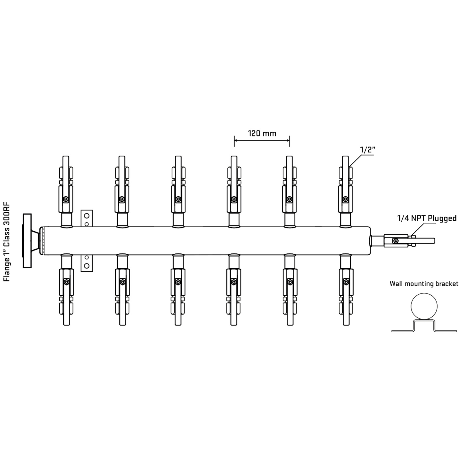 M512B120222 Manifolds Stainless Steel Double Sided
