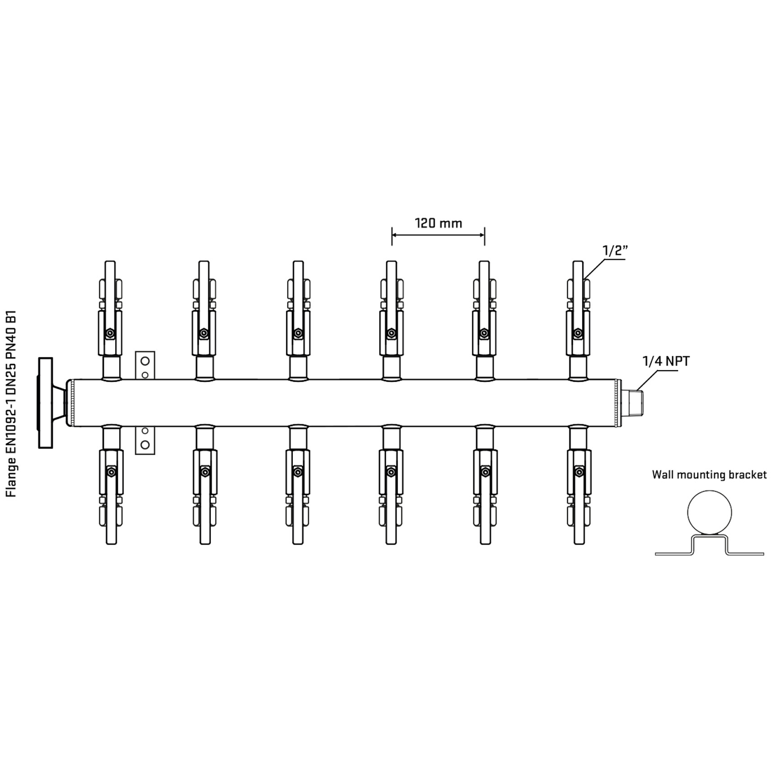 M512B120342 Manifolds Stainless Steel Double Sided