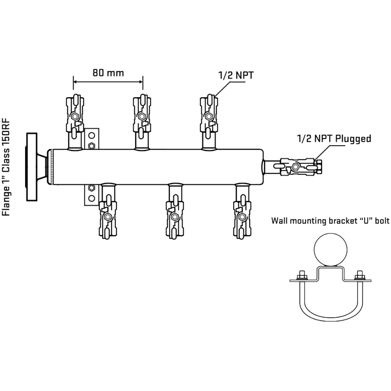 M5F1A010111 Manifolds Stainless Steel Double Sided
