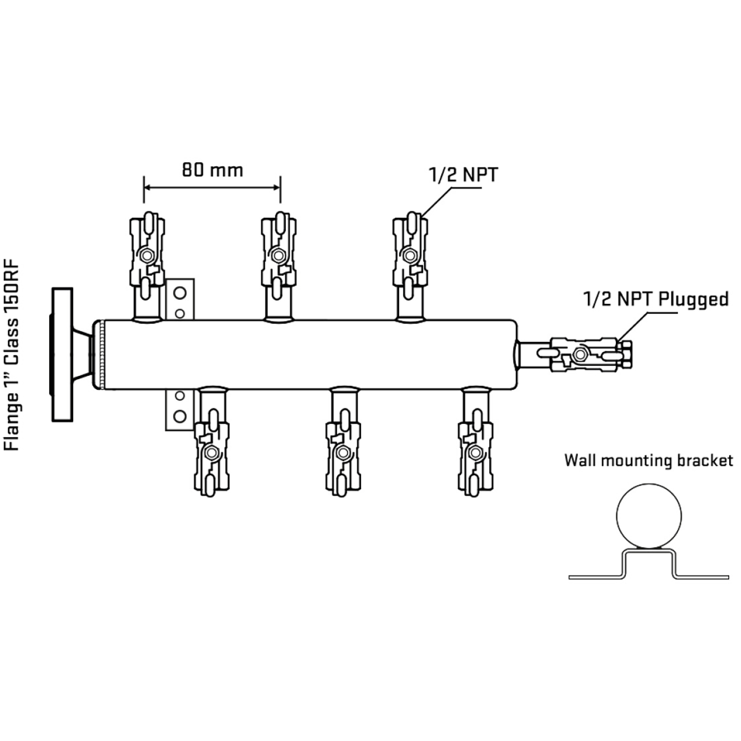 M5F1A010112 Manifolds Stainless Steel Double Sided