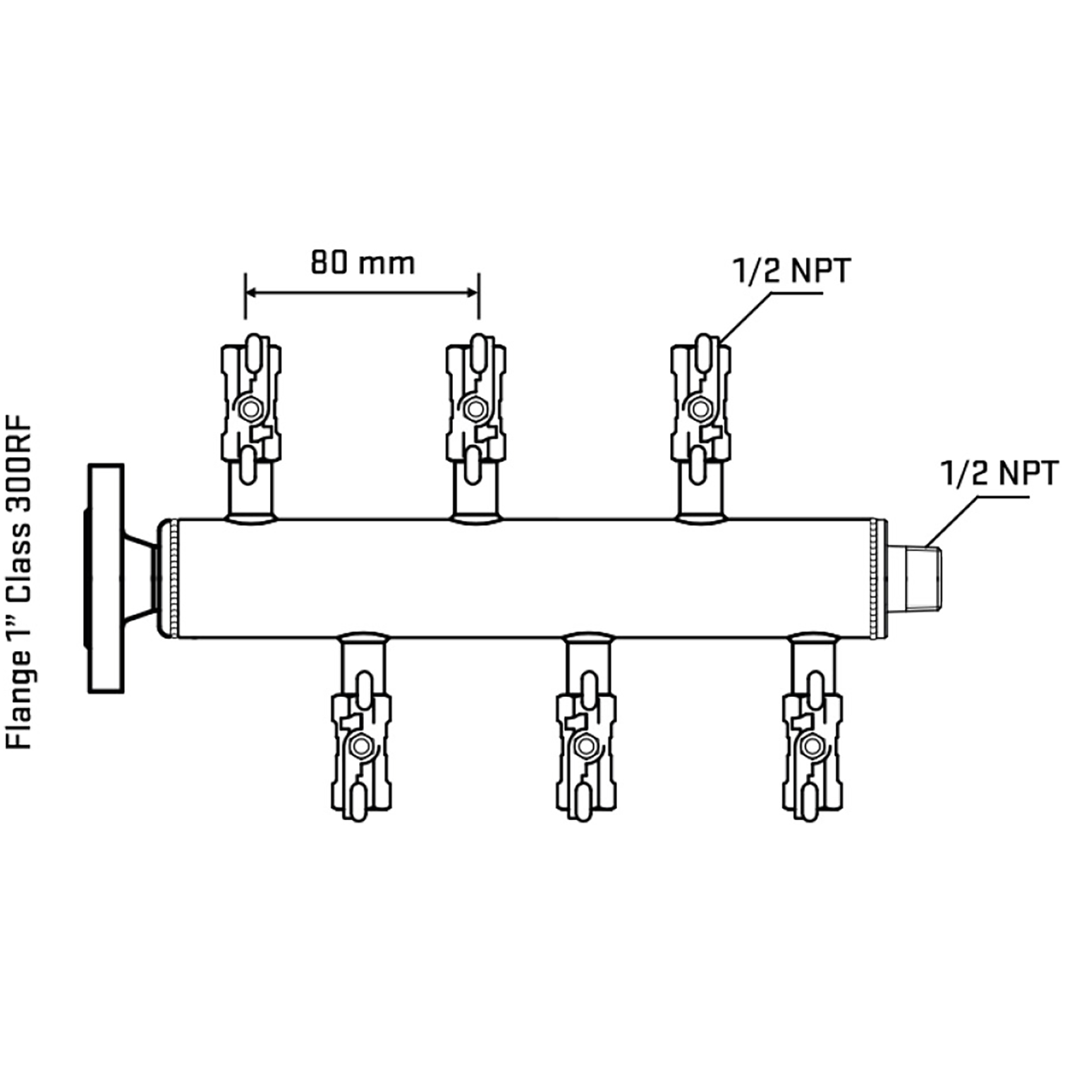 M5F1A010230 Manifolds Stainless Steel Double Sided