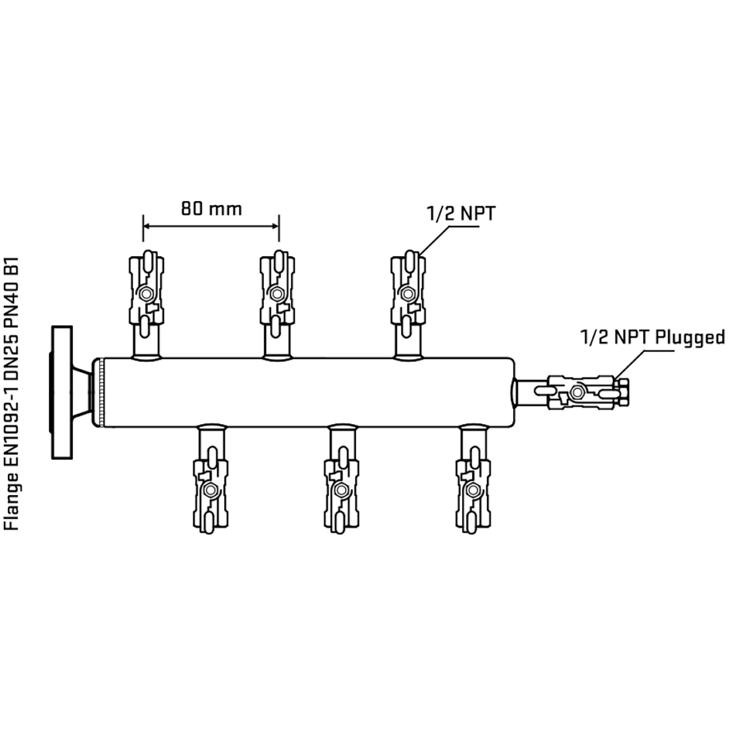 M5F1A010310 Manifolds Stainless Steel Double Sided