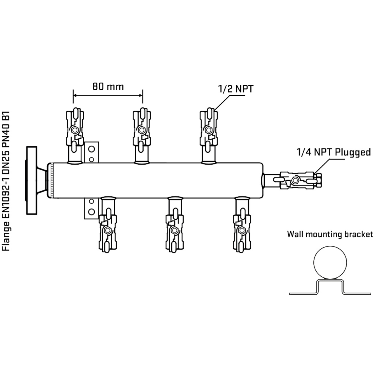M5F1A010322 Manifolds Stainless Steel Double Sided