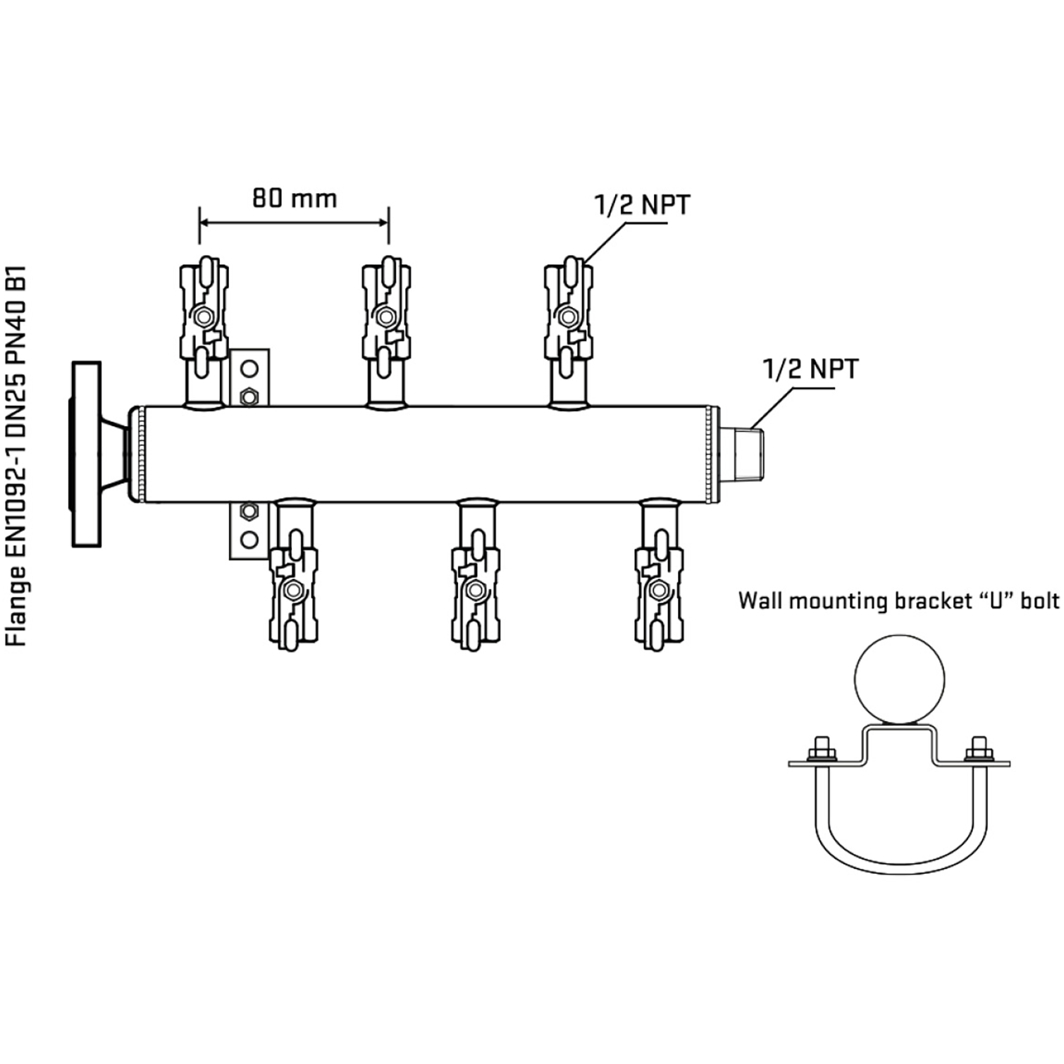 M5F1A010331 Manifolds Stainless Steel Double Sided