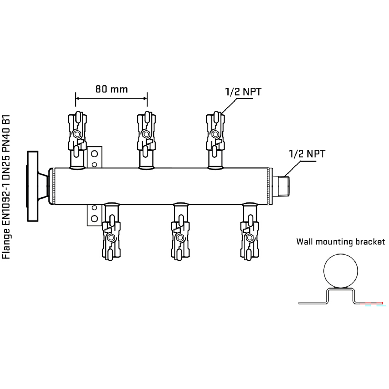 M5F1A010332 Manifolds Stainless Steel Double Sided