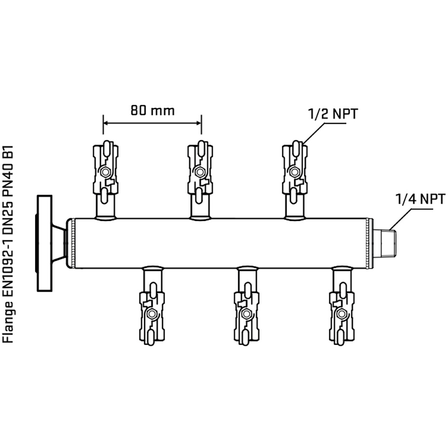 M5F1A010340 Manifolds Stainless Steel Double Sided