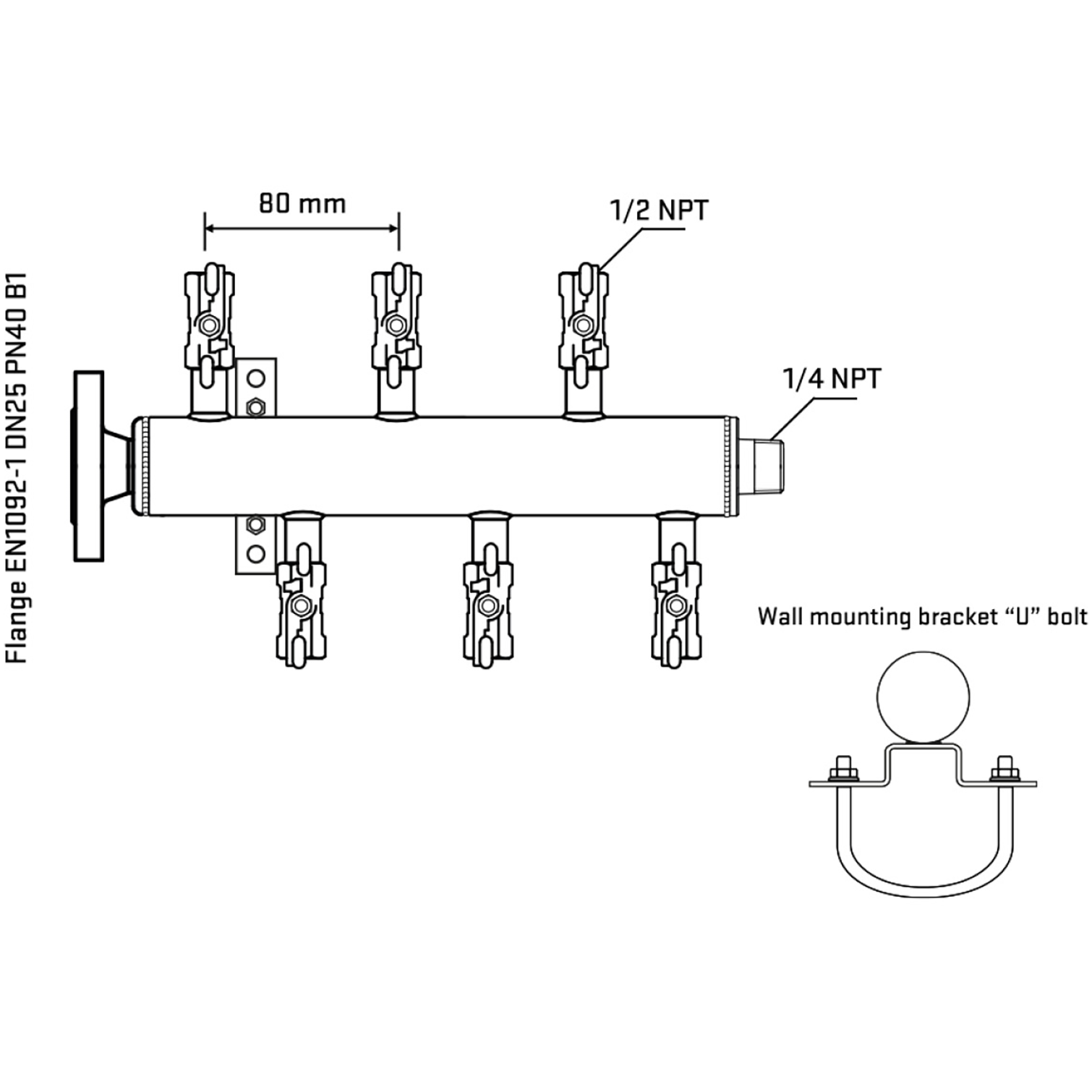 M5F1A010341 Manifolds Stainless Steel Double Sided