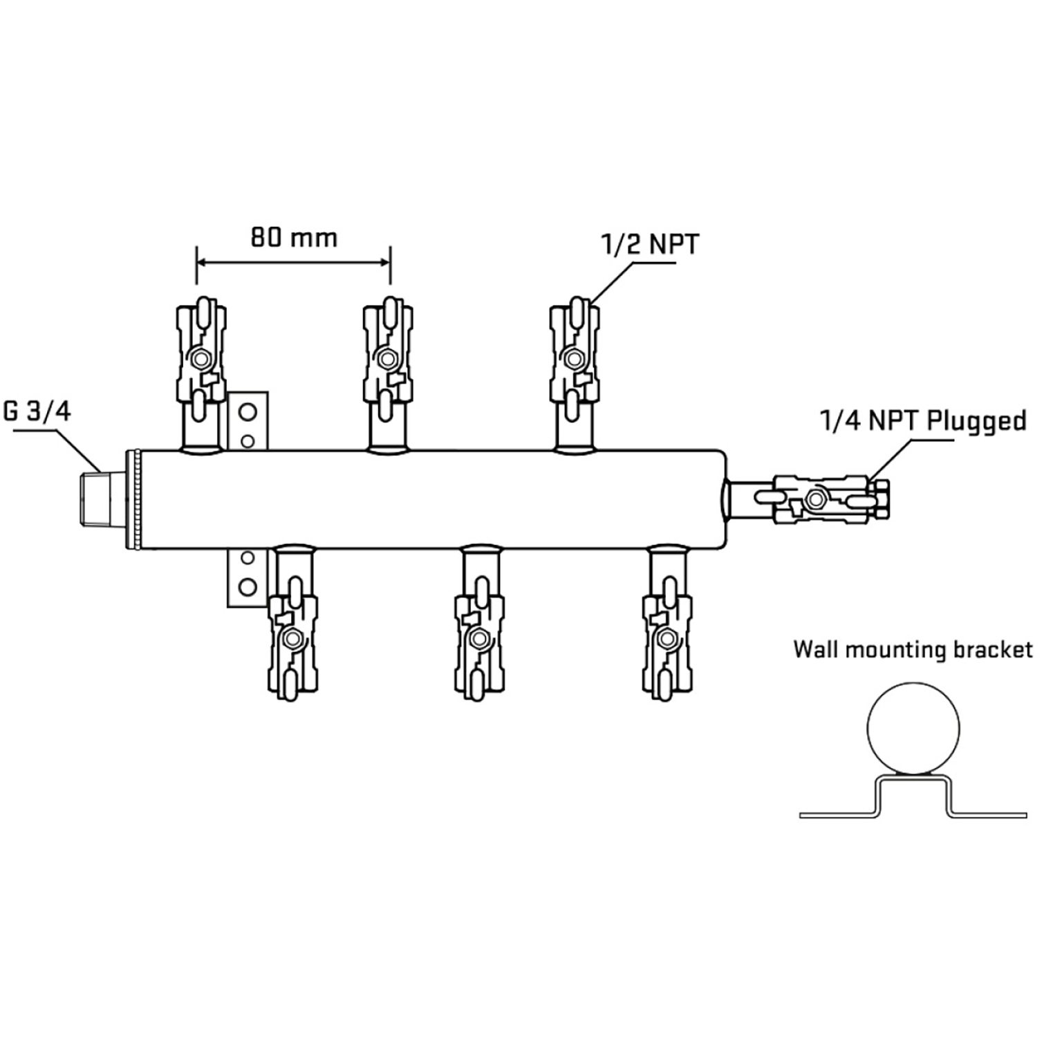M5F1A010422 Manifolds Stainless Steel Double Sided
