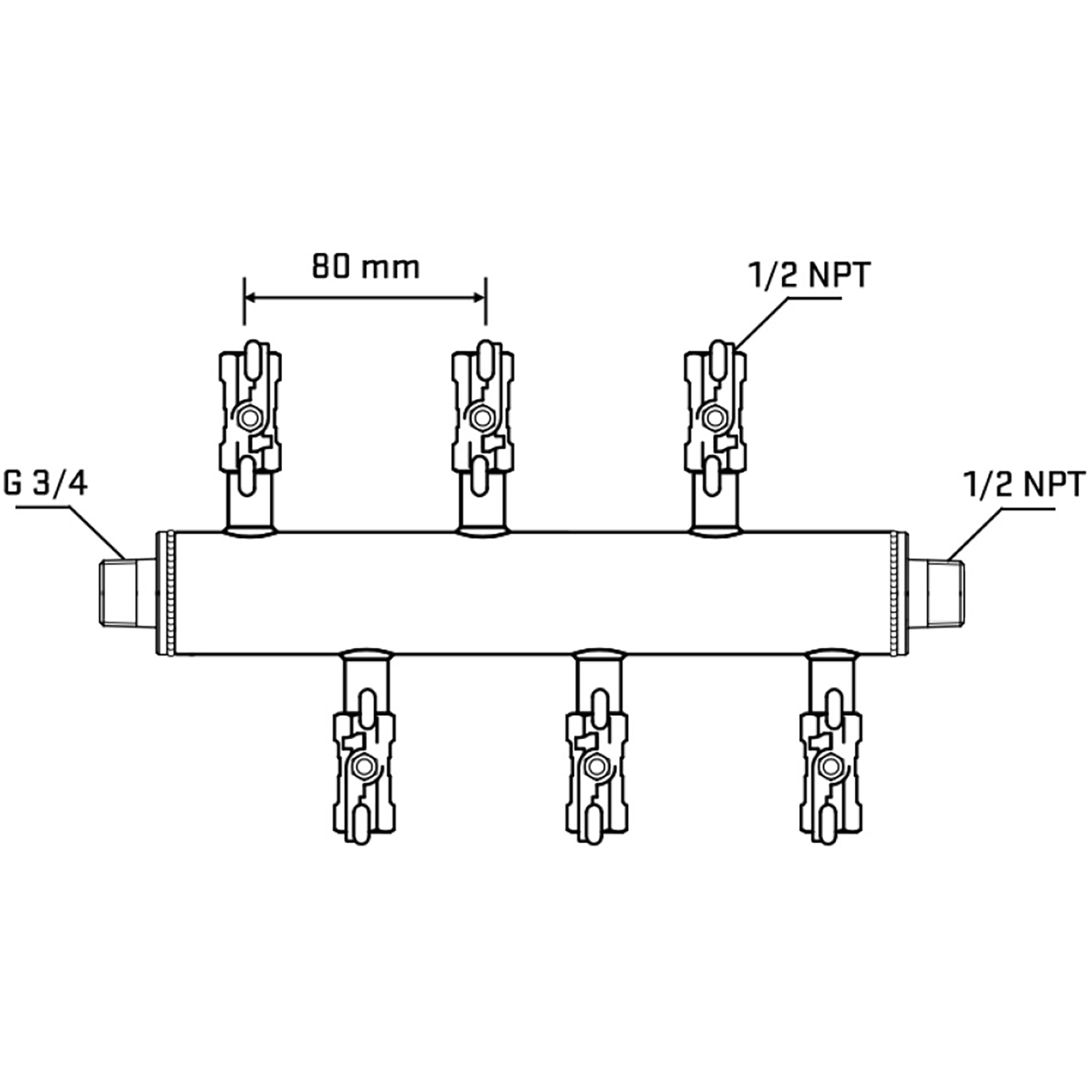 M5F1A010430 Manifolds Stainless Steel Double Sided