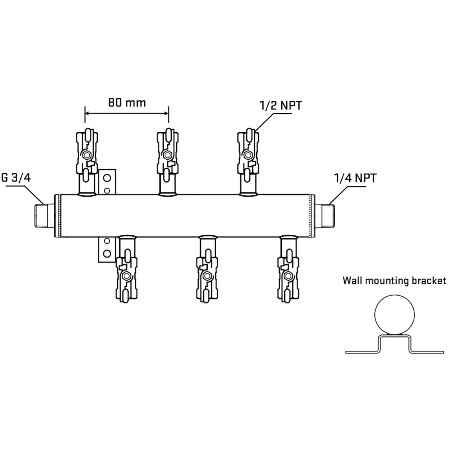 M5F1A010442 Manifolds Stainless Steel Double Sided