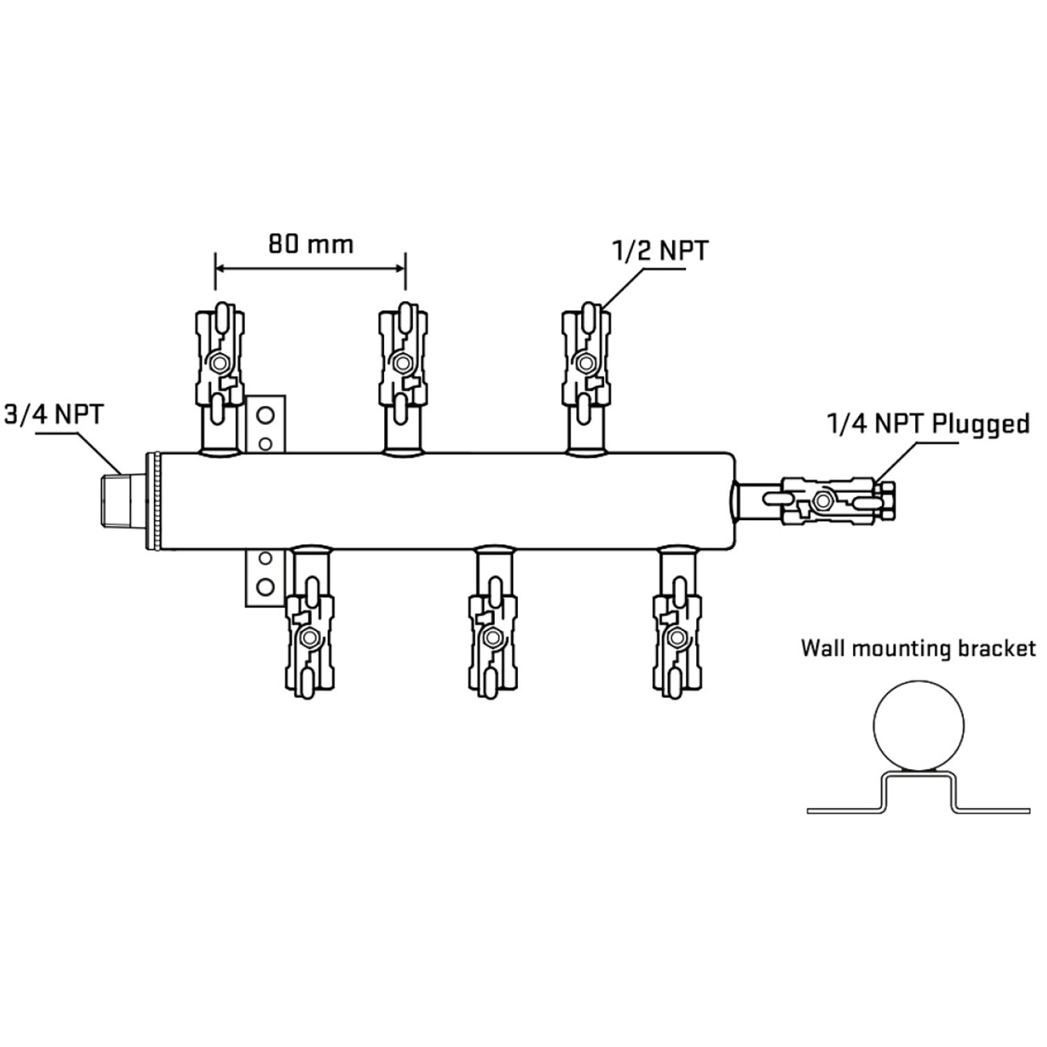 M5F1A010822 Manifolds Stainless Steel Double Sided
