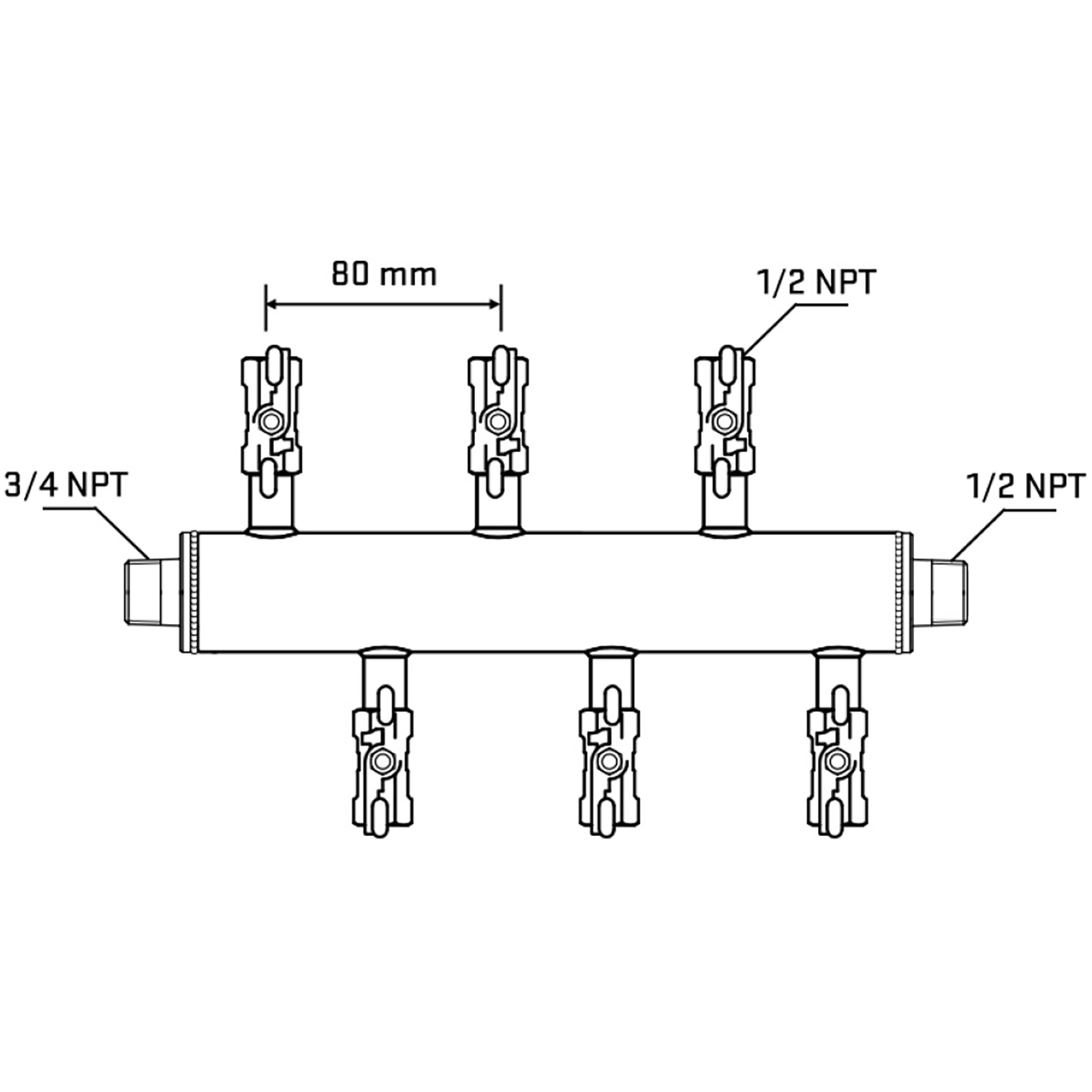 M5F1A010830 Manifolds Stainless Steel Double Sided
