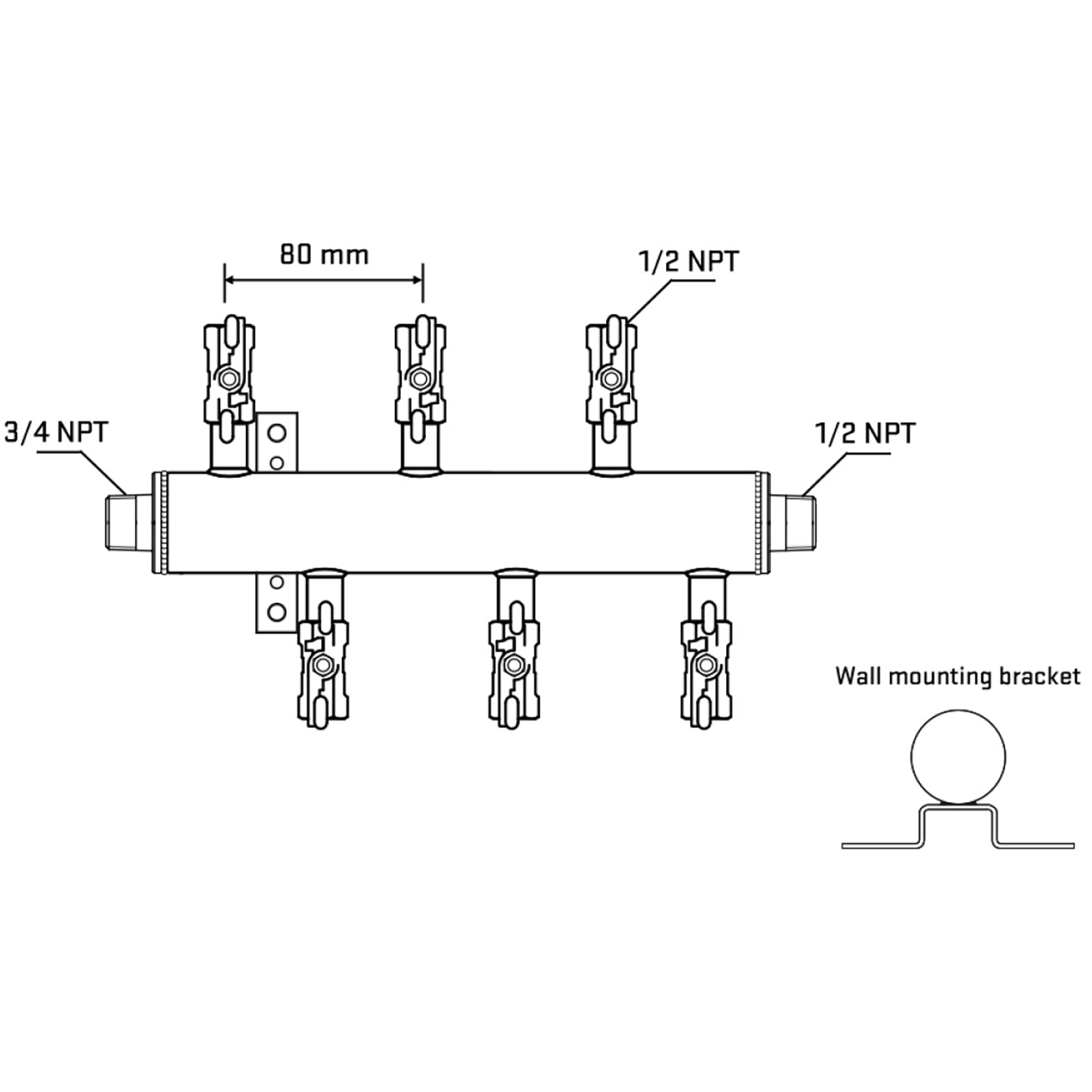 M5F1A010832 Manifolds Stainless Steel Double Sided