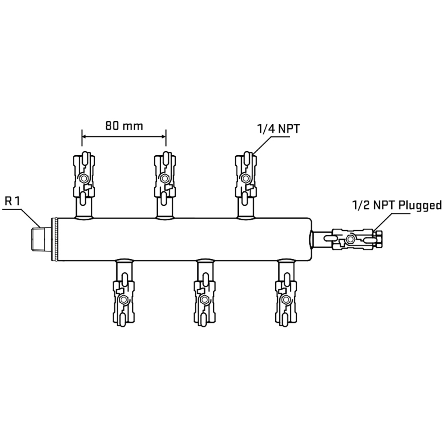 M5F1A020510 Manifolds Stainless Steel Double Sided