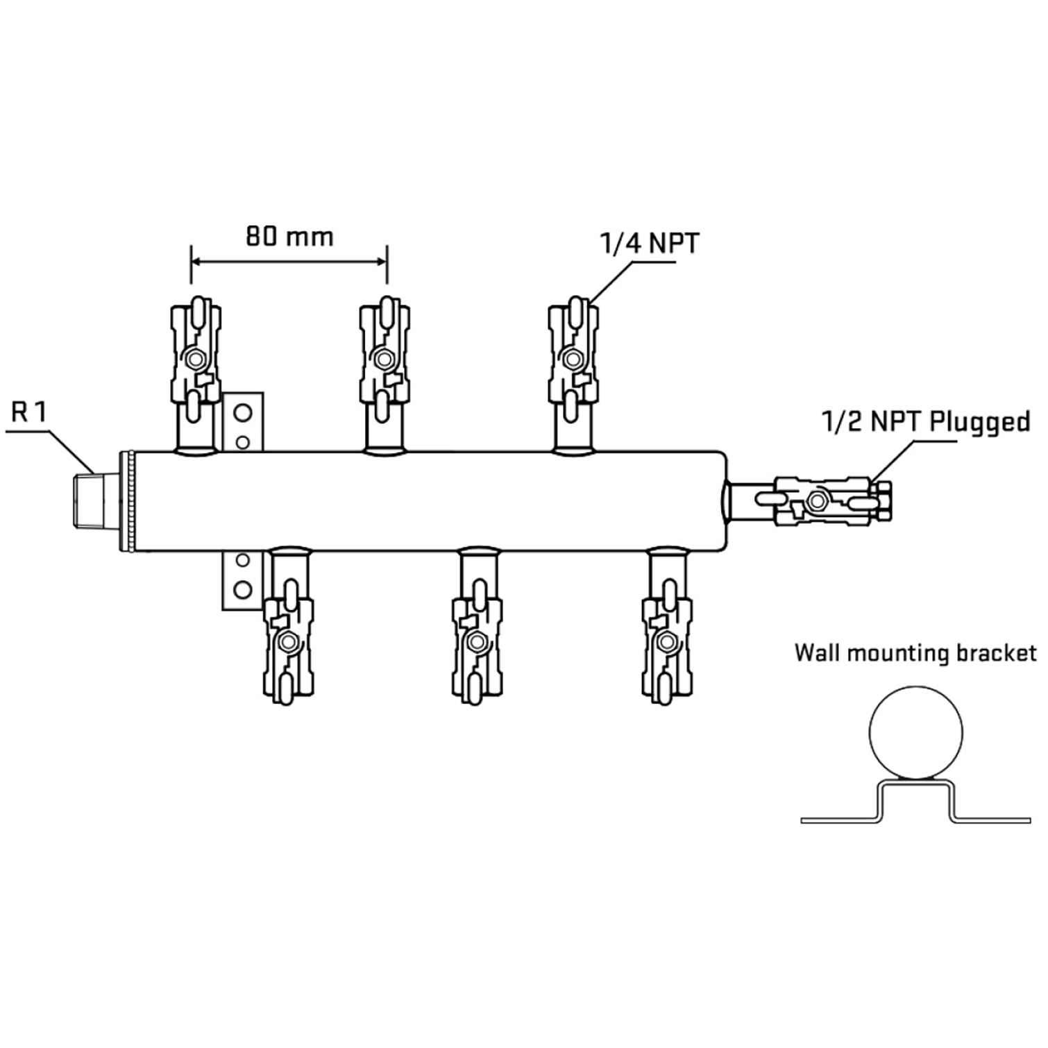 M5F1A020512 Manifolds Stainless Steel Double Sided
