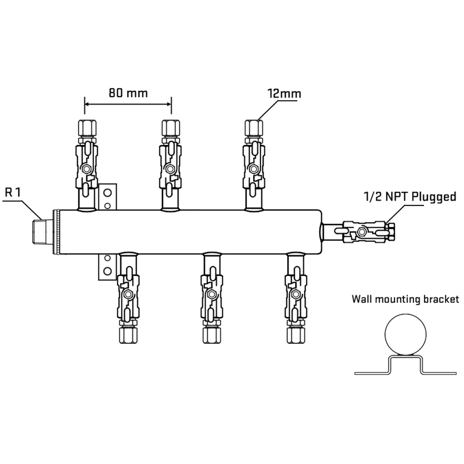 M5F1A040512 Manifolds Stainless Steel Double Sided